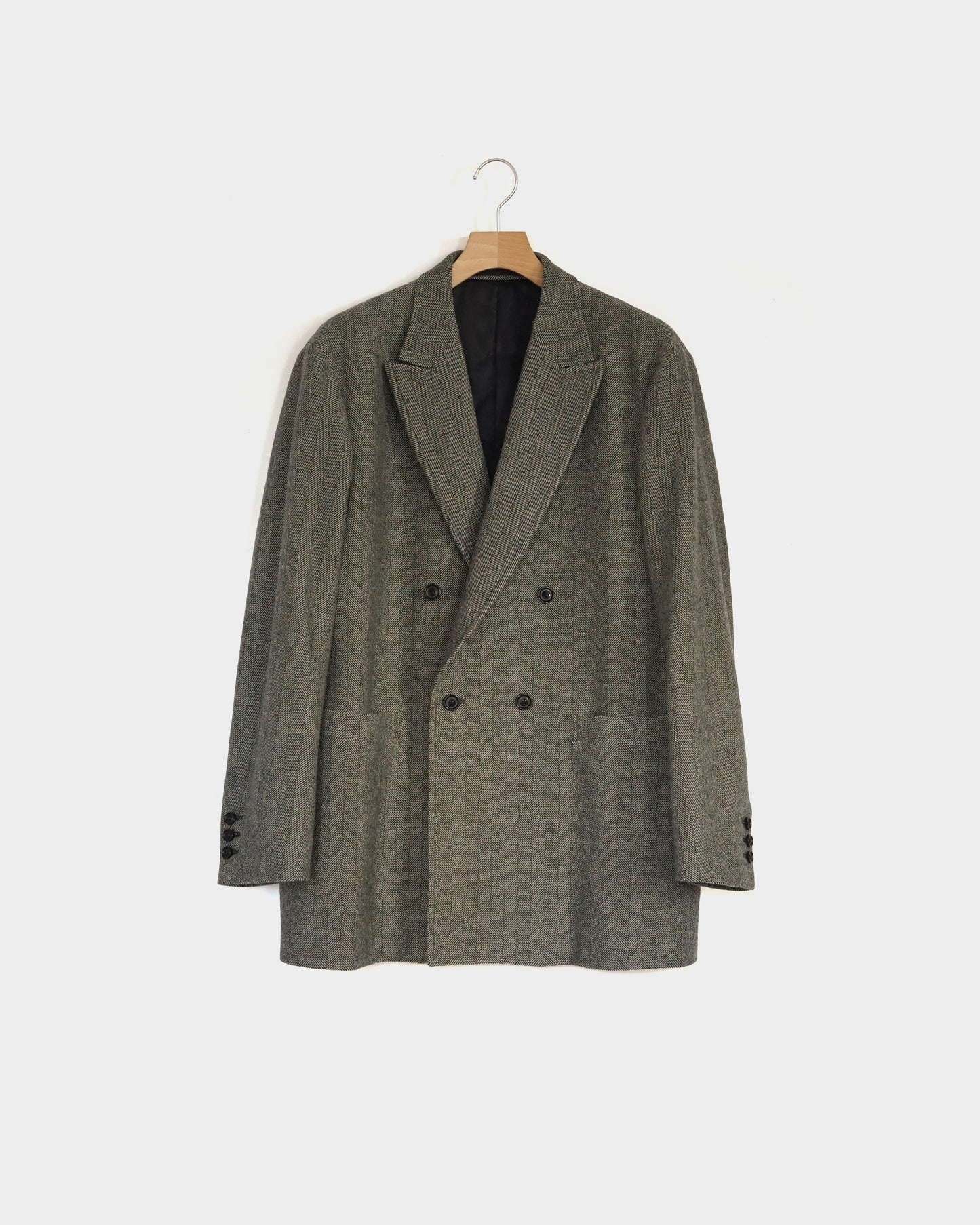 ulterior / WOOL SILK HERINGBONE D/B JKT