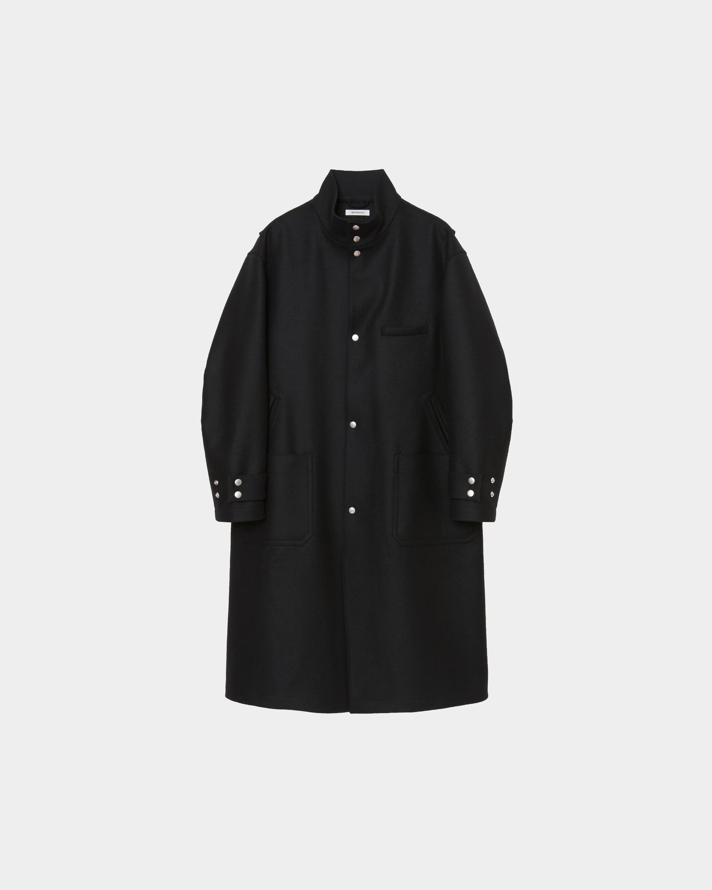 MATSUFUJI / Melton High Neck Coat "BLACK"