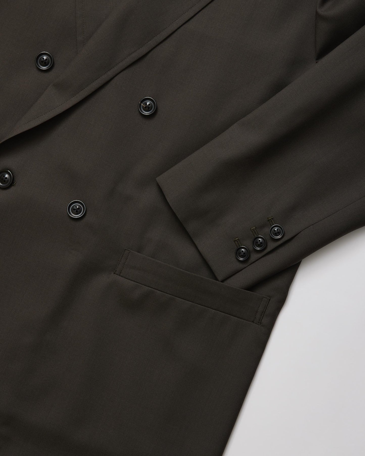 ULTERIOR / SUPER FINE WOOL TROPICAL DB JKT “ROAST BROWN”