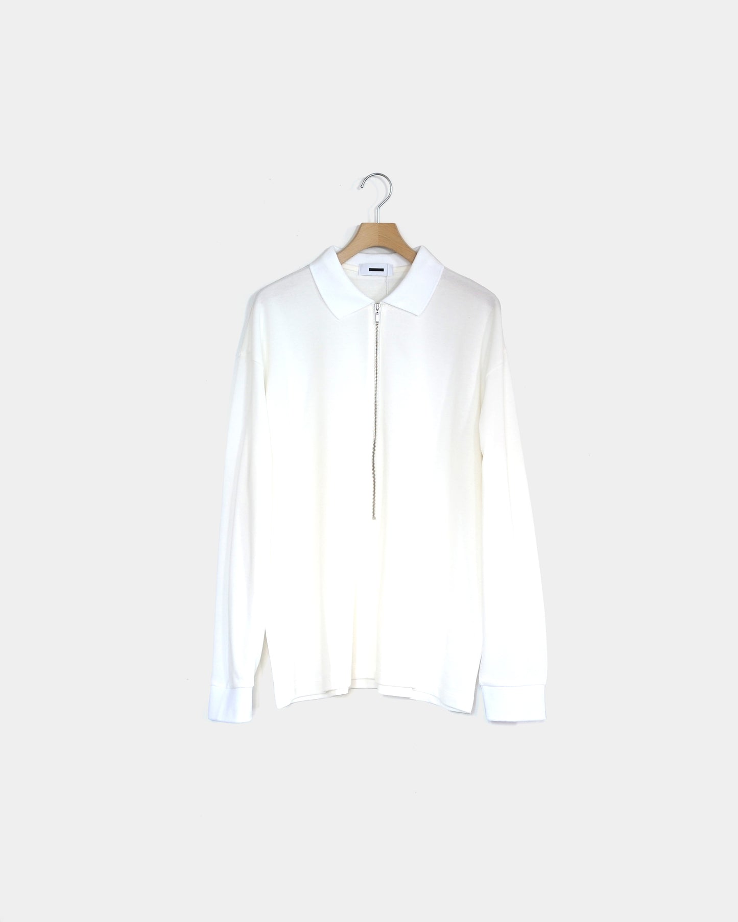 REVERBERATE/ZIP LONG SLEEVE POLO "WHITE"