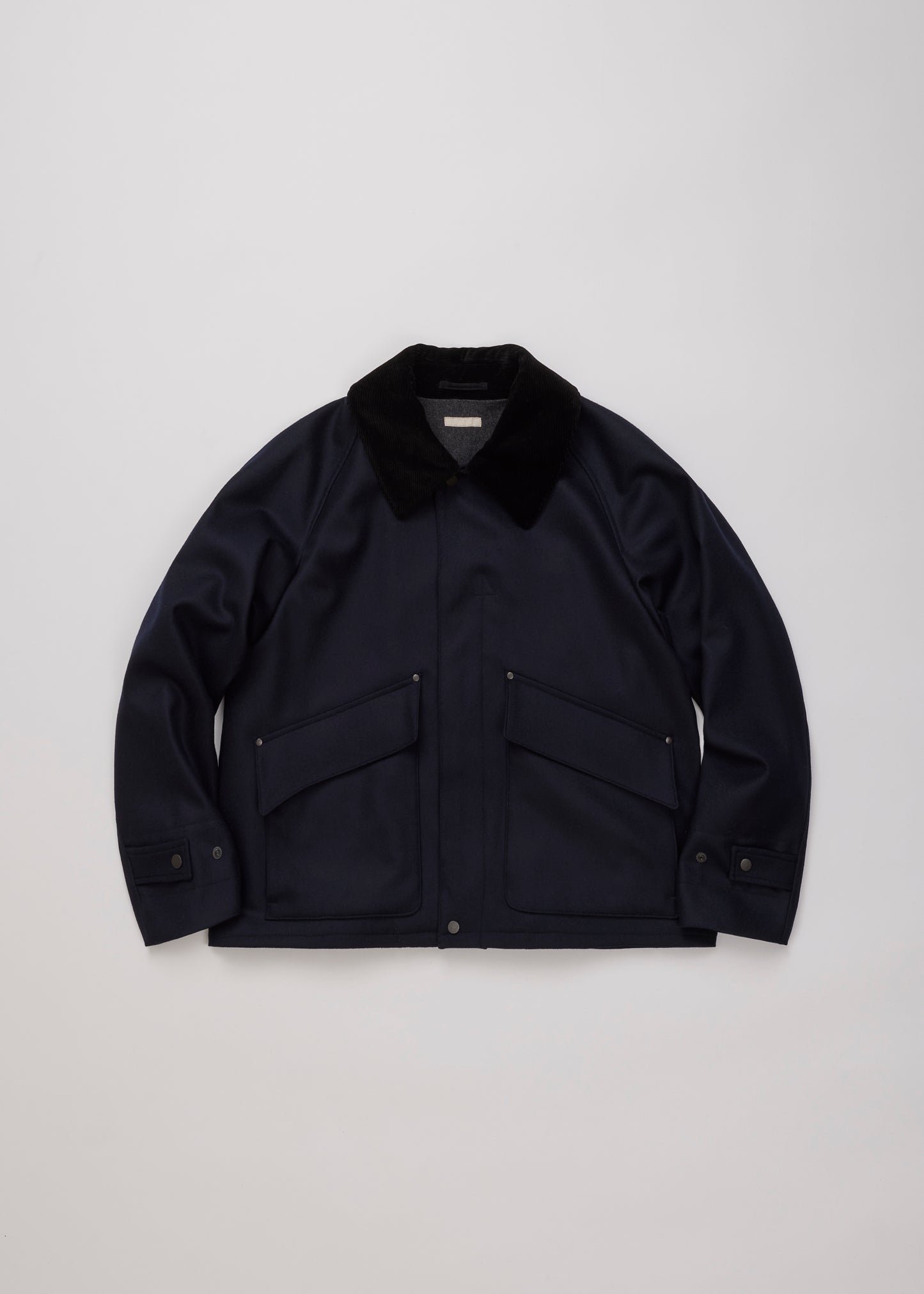 ULTERIOR/SUPER FINE WOOL LIGHT MELTON SHORT BLOUSON ”NAVY”