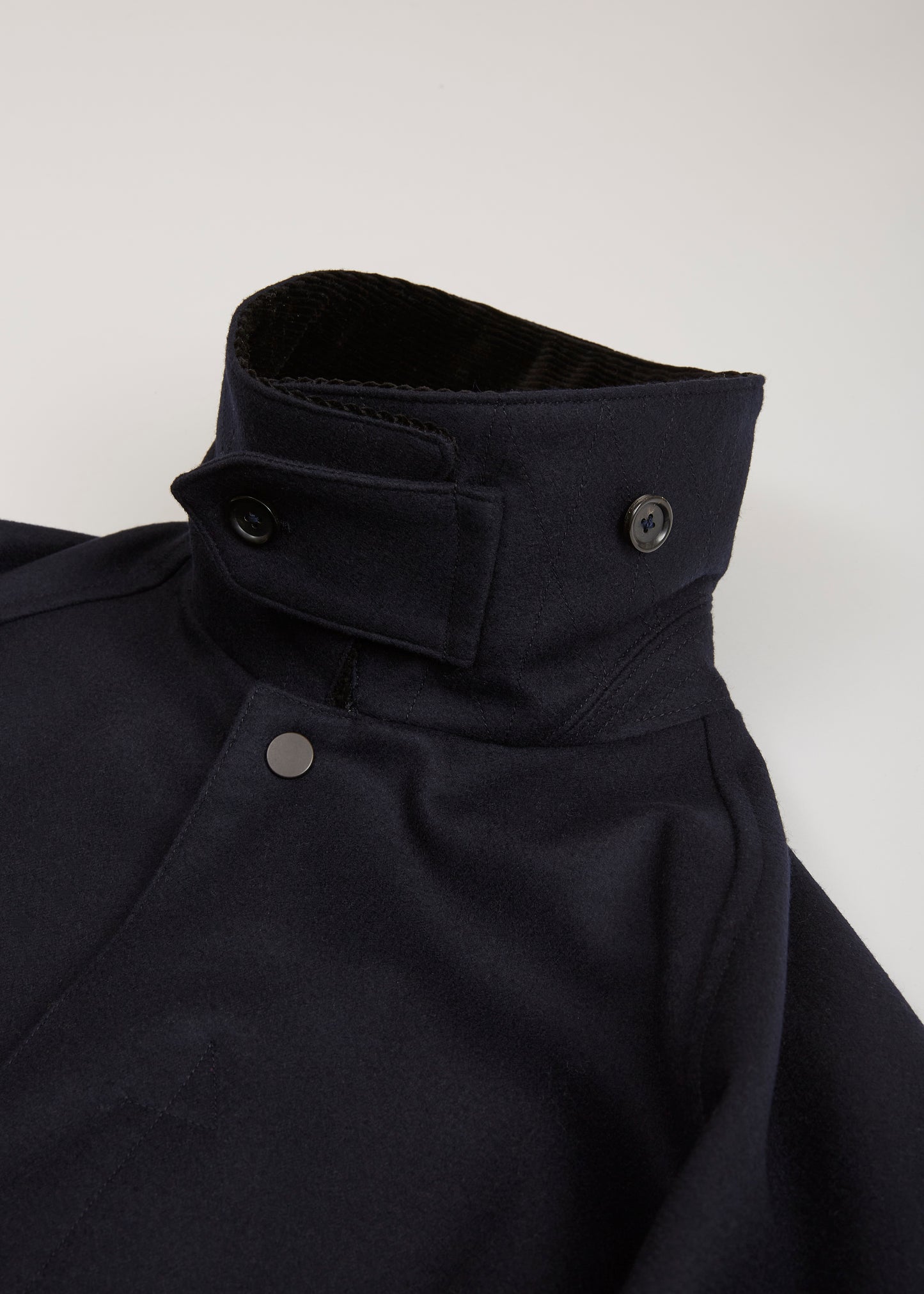 ULTERIOR/SUPER FINE WOOL LIGHT MELTON SHORT BLOUSON ”NAVY”