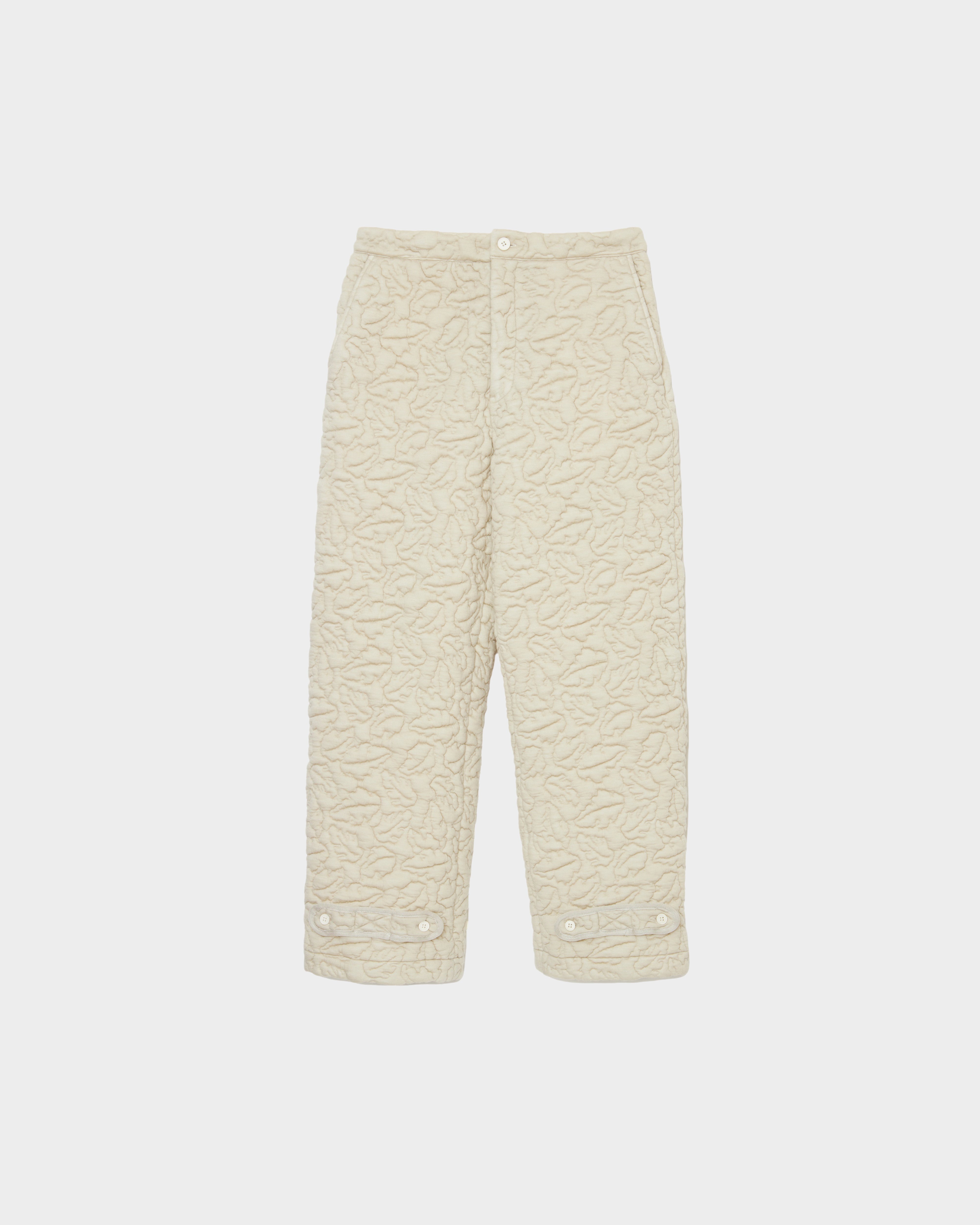 MATSUFUJI / Leaves Quilted Jacquard Trousers 