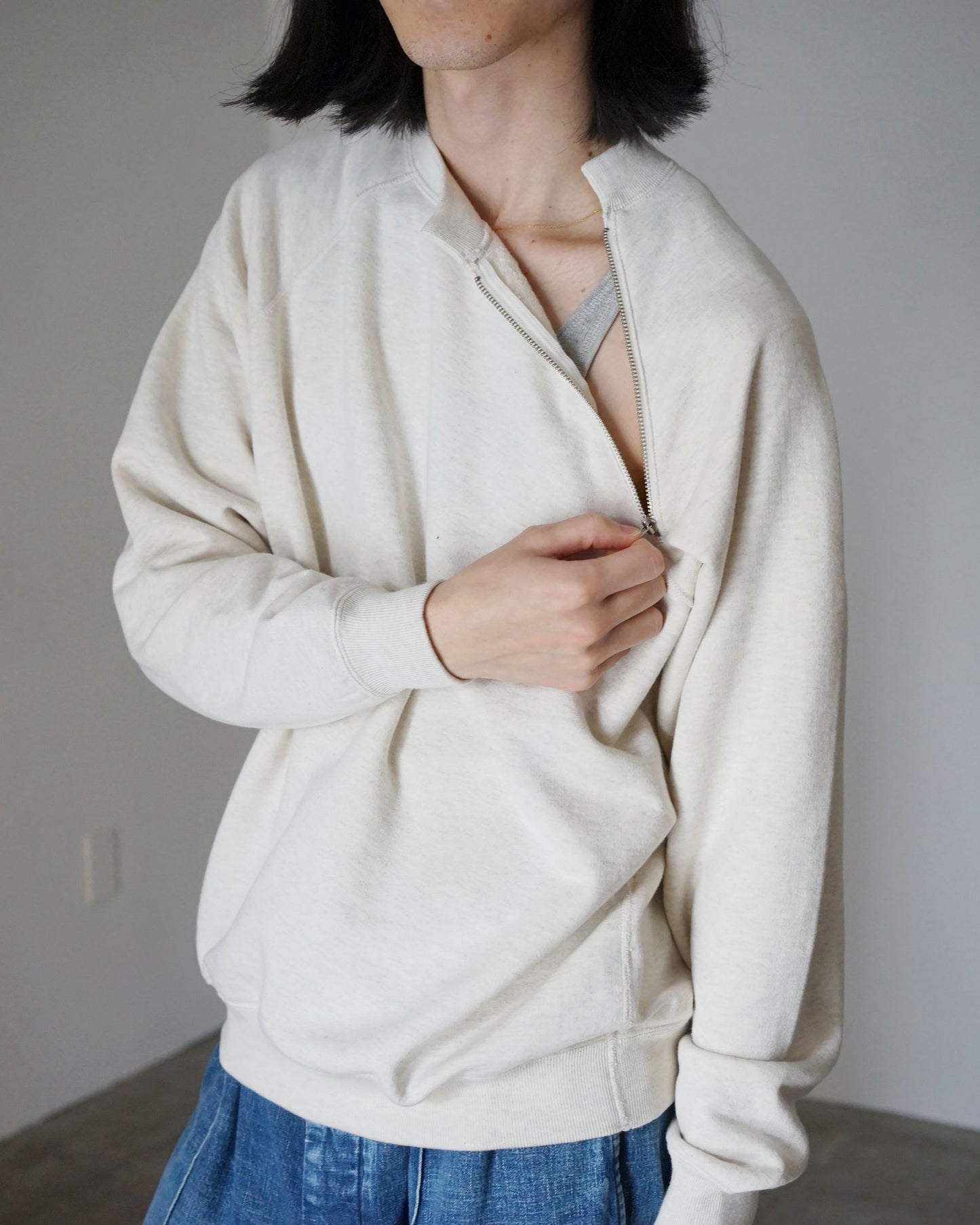 Riprap / HR G/S ZIP SWEAT "OATMEAL"