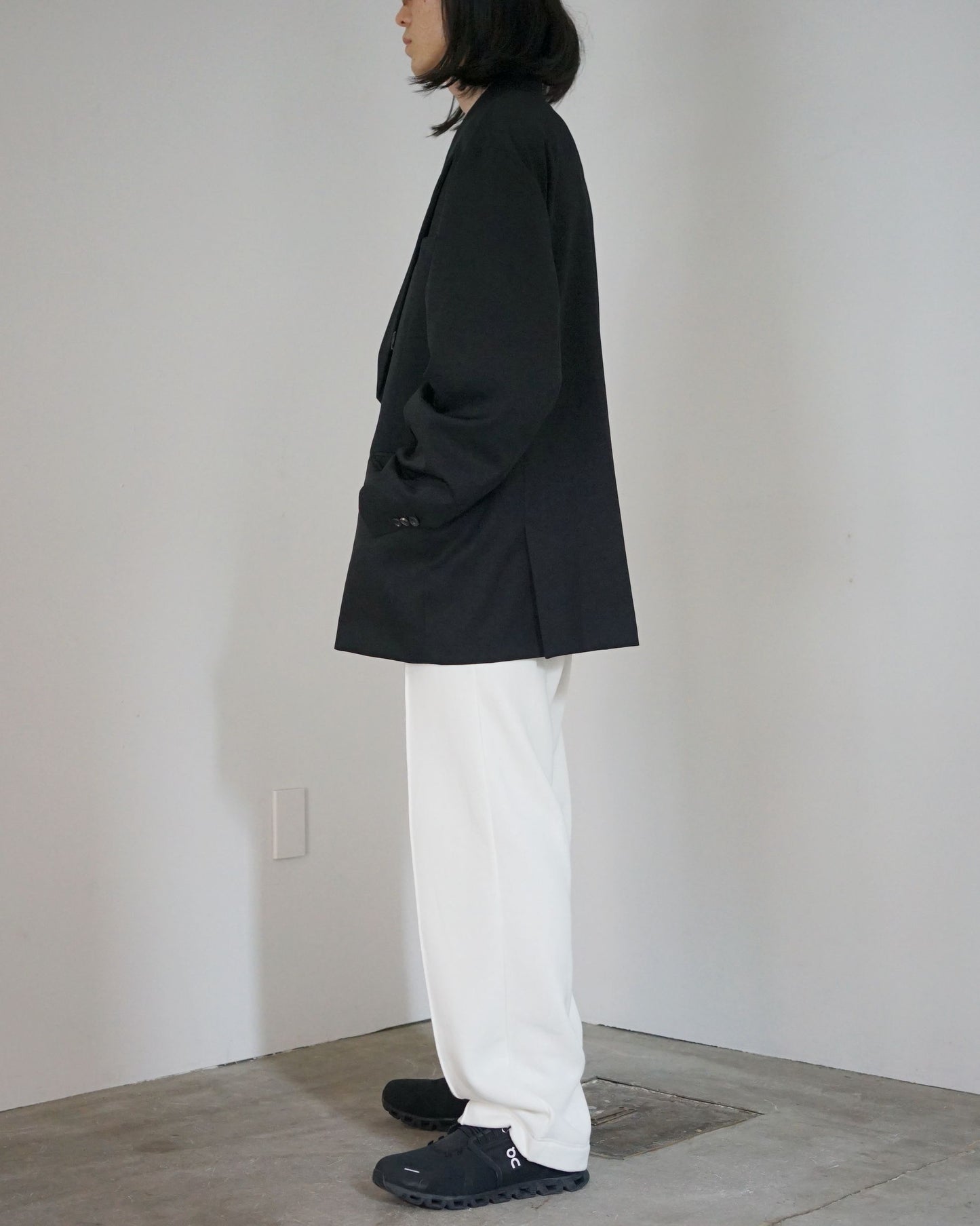 stein / OVERSIZED DOUBLE BREASTED JACKET "BLACK"