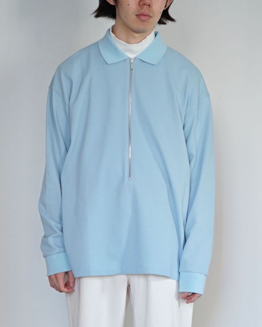 REVERBERATE/ZIP LONG SLEEVE POLO "BLUE"