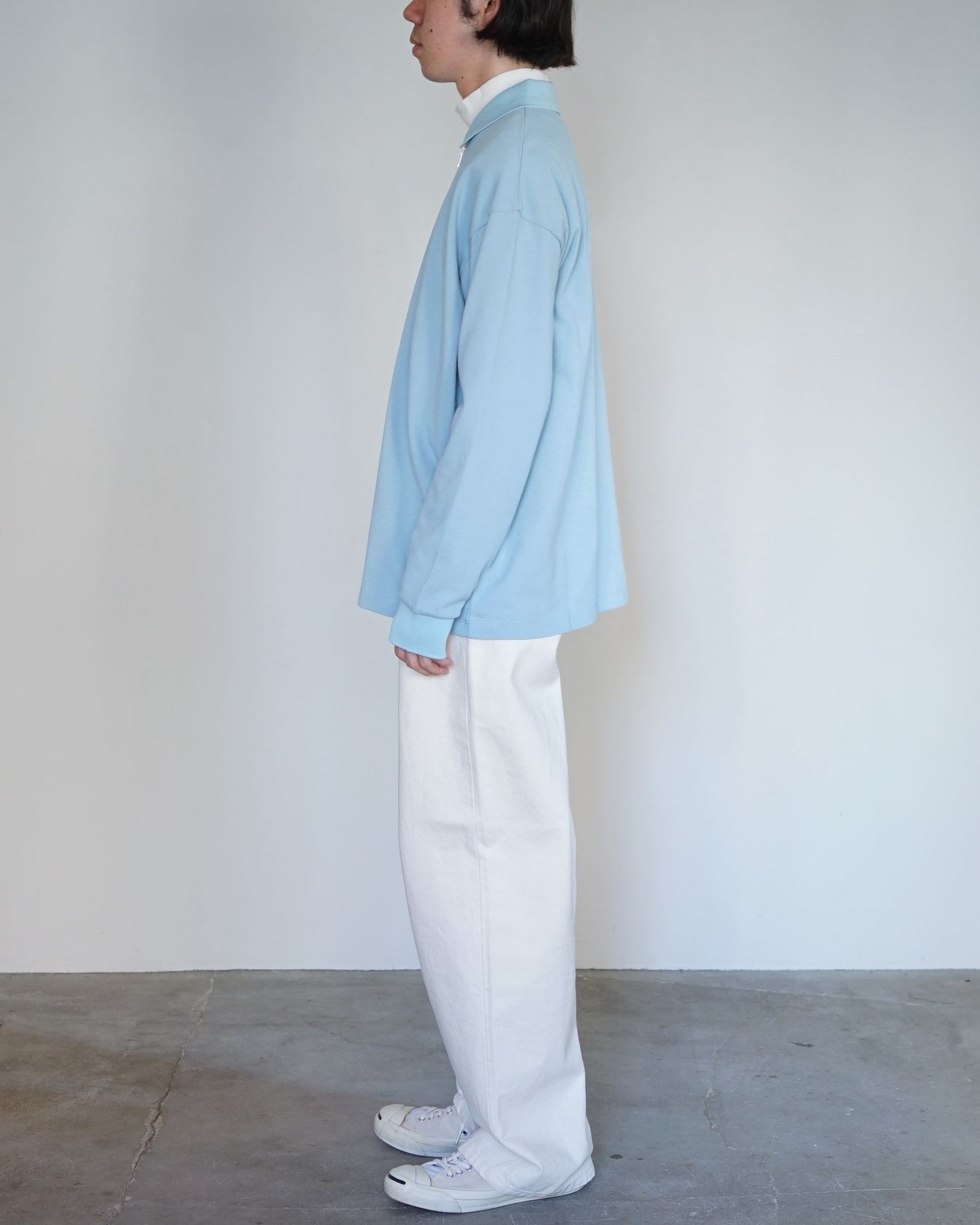 REVERBERATE/ZIP LONG SLEEVE POLO "BLUE"