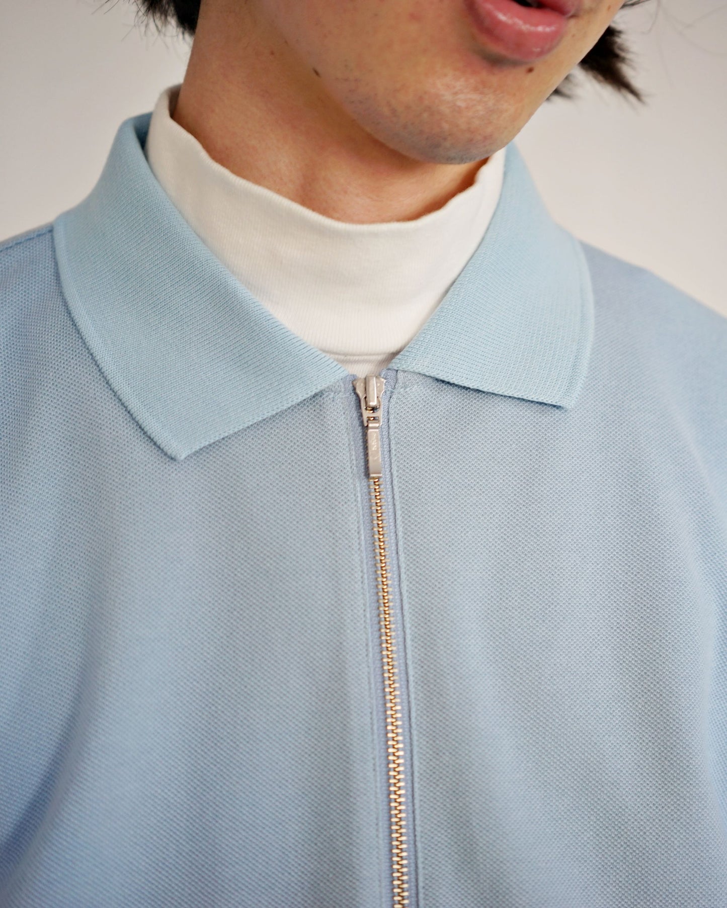 REVERBERATE/ZIP LONG SLEEVE POLO "BLUE"