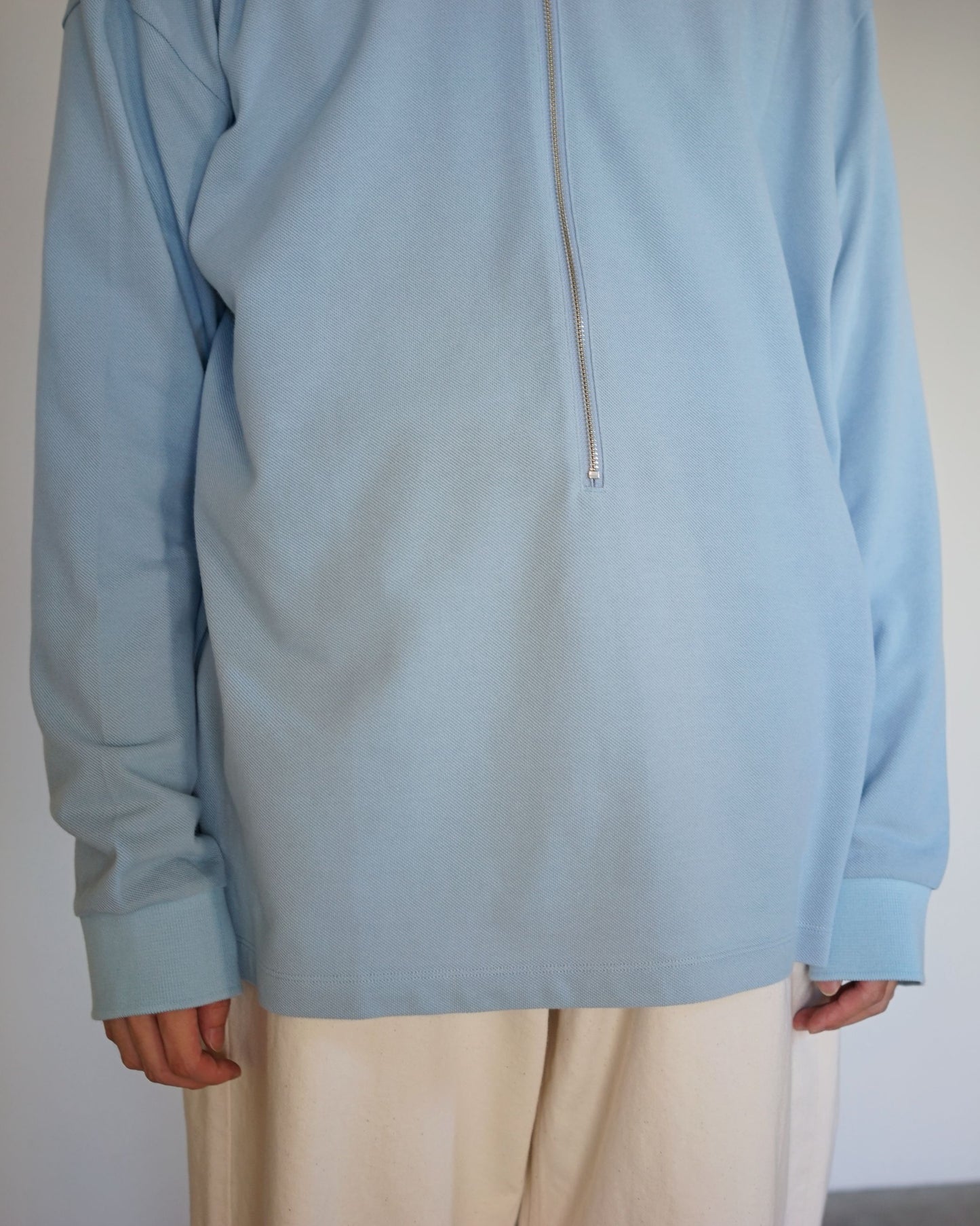 REVERBERATE/ZIP LONG SLEEVE POLO "BLUE"