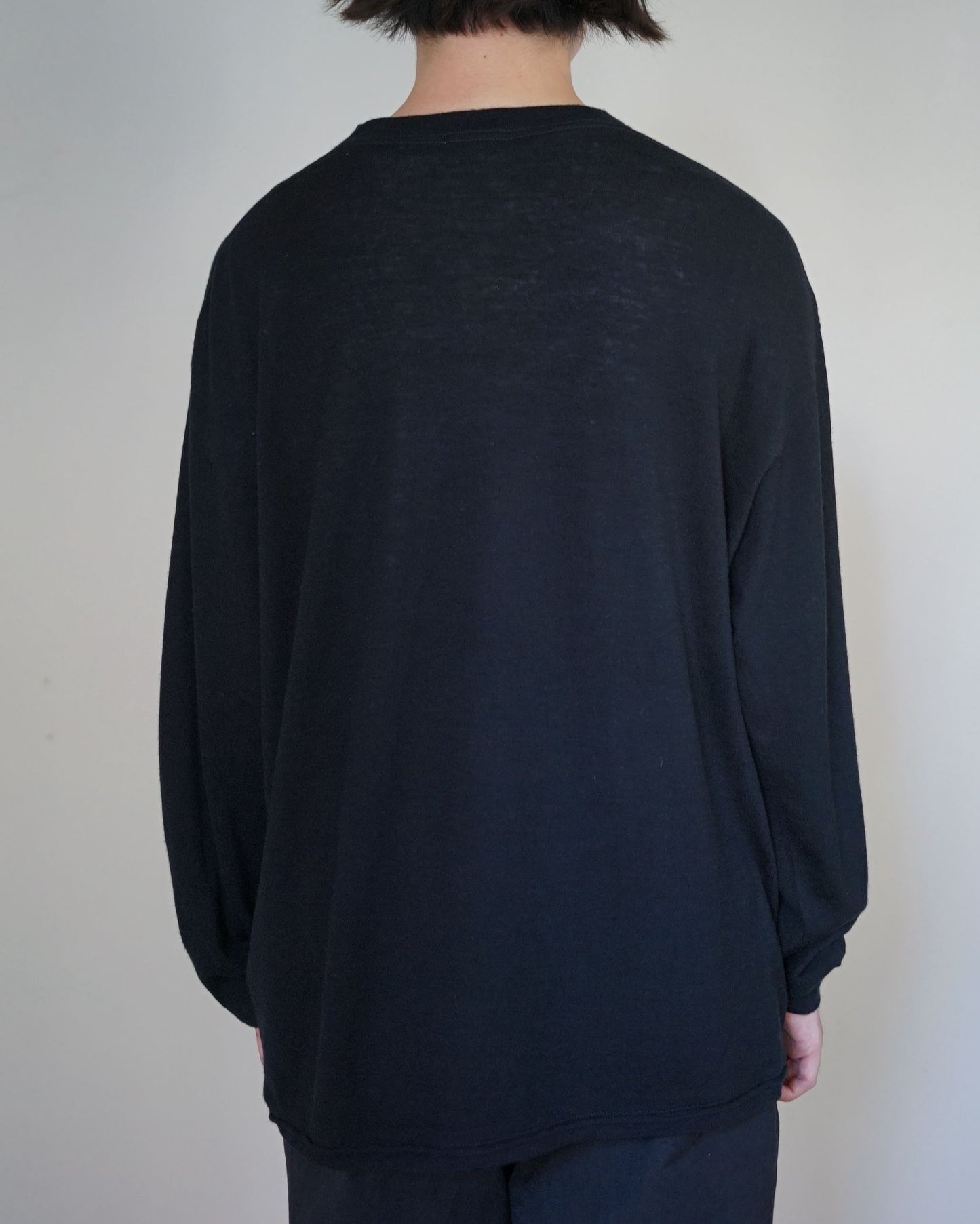 ulterior / SUPER FINE WOOL COTTON L/S "BLACK"