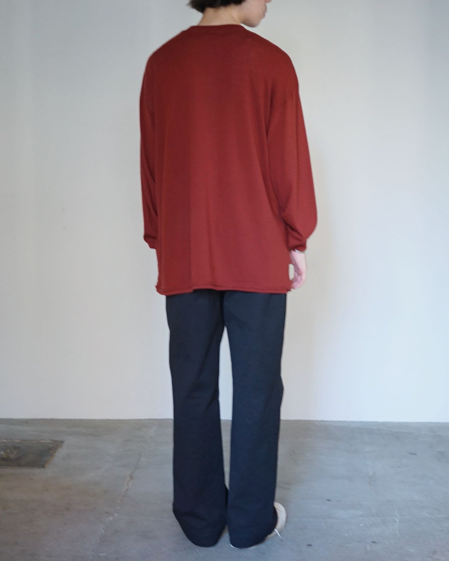 ulterior / SUPER FINE WOOL COTTON L/S "RED WOOD"