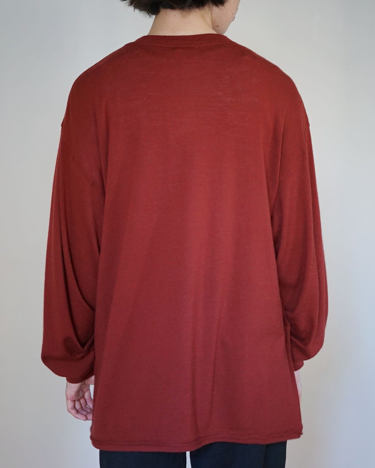 ulterior / SUPER FINE WOOL COTTON L/S "RED WOOD"