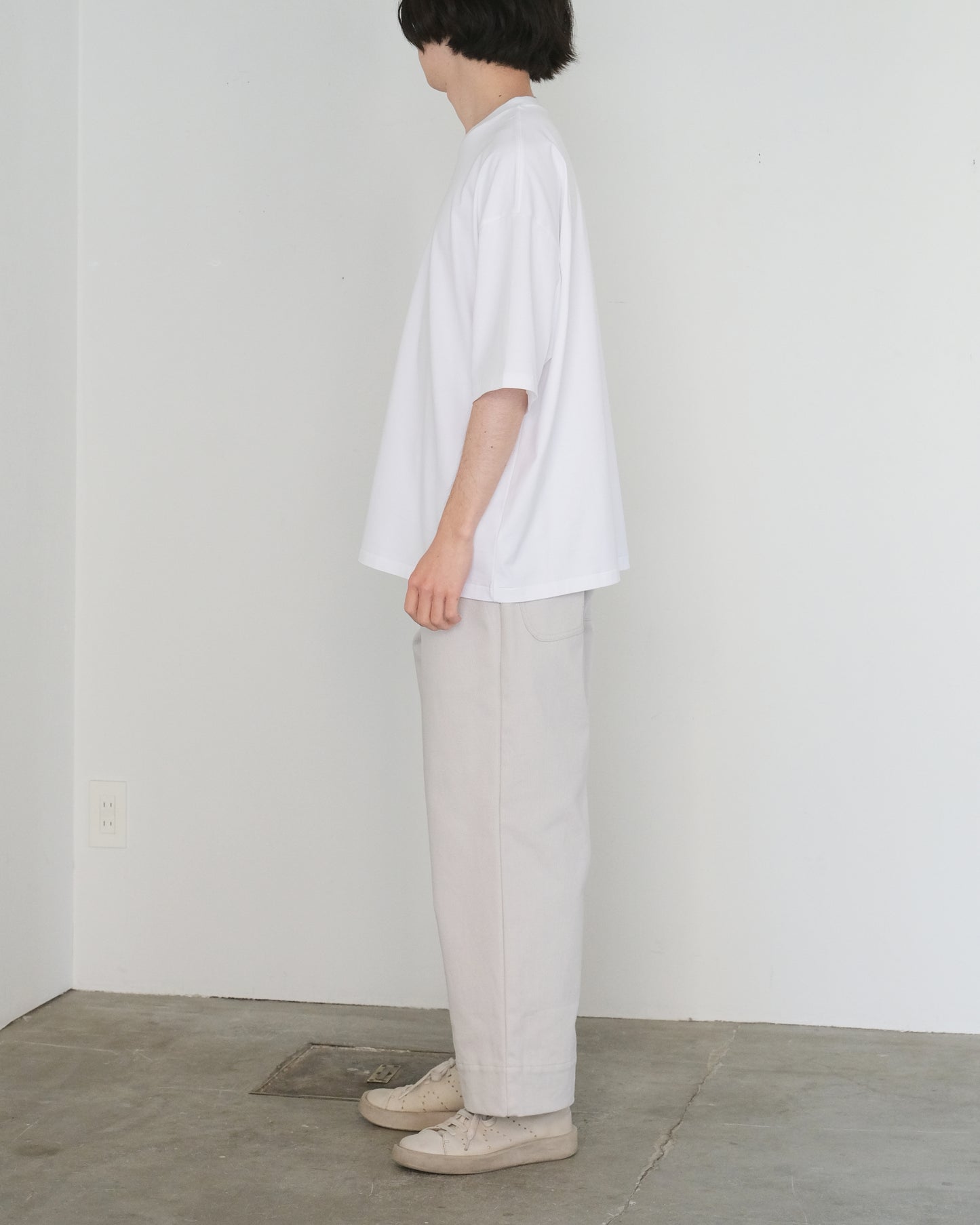 ULTERIOR/Suvin Sueded Tenjiku Tee "WHITE"