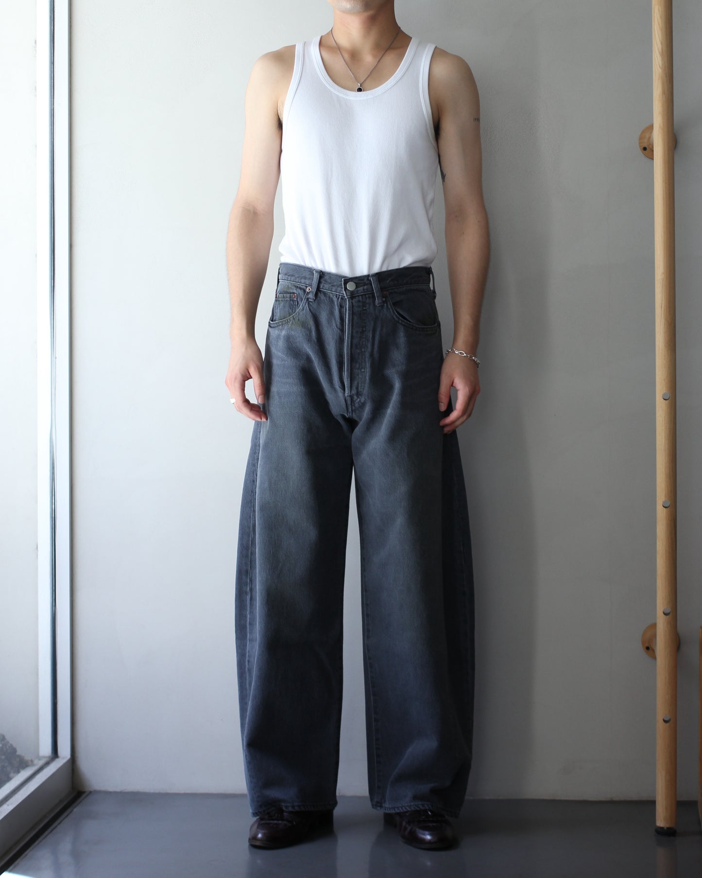 ssstein/DEFORMATION WIDE DENIM JEANS"BLACK"