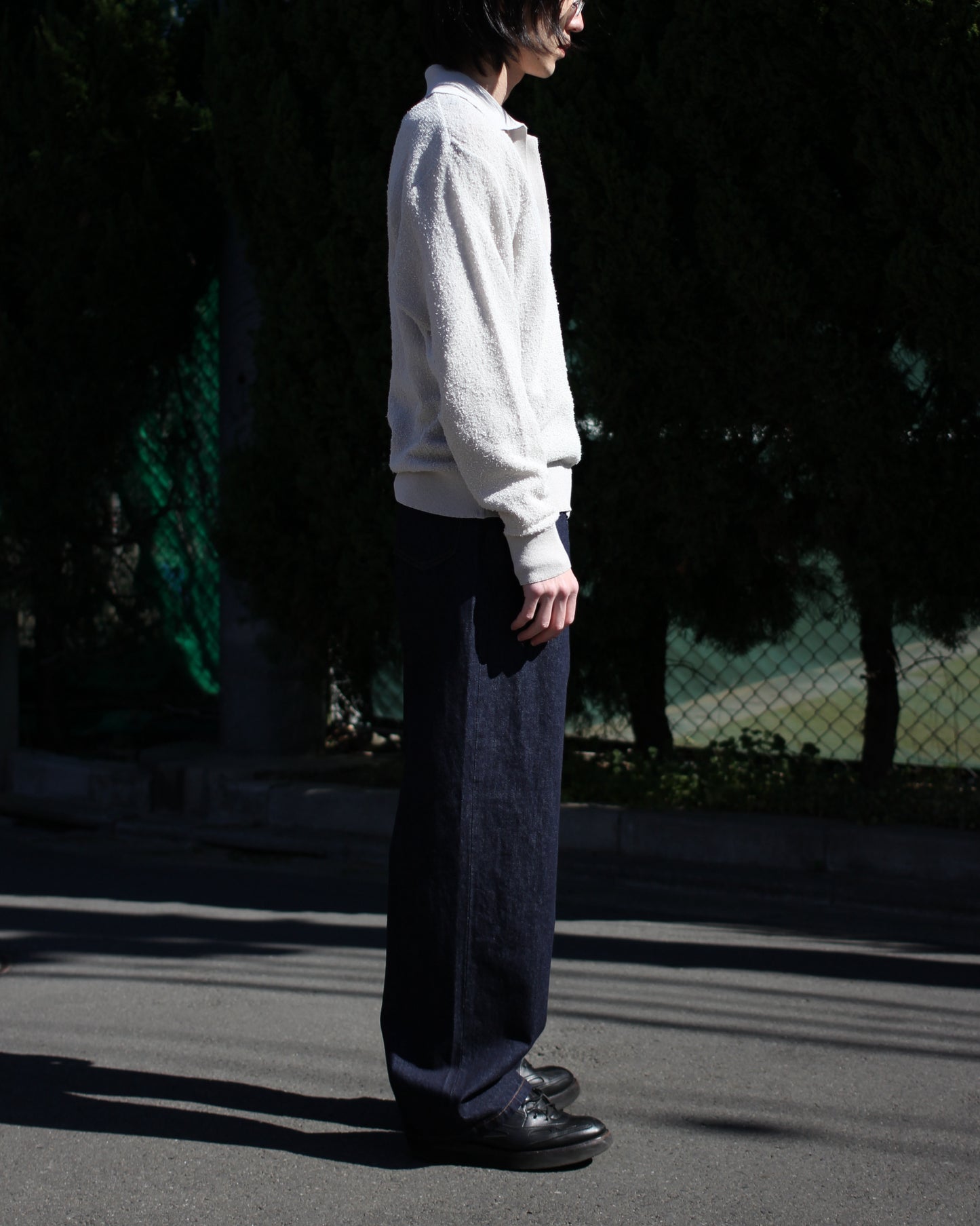 ssstein/SHEER LIGHT KNIT SKIPPER LS "PALE GREY"