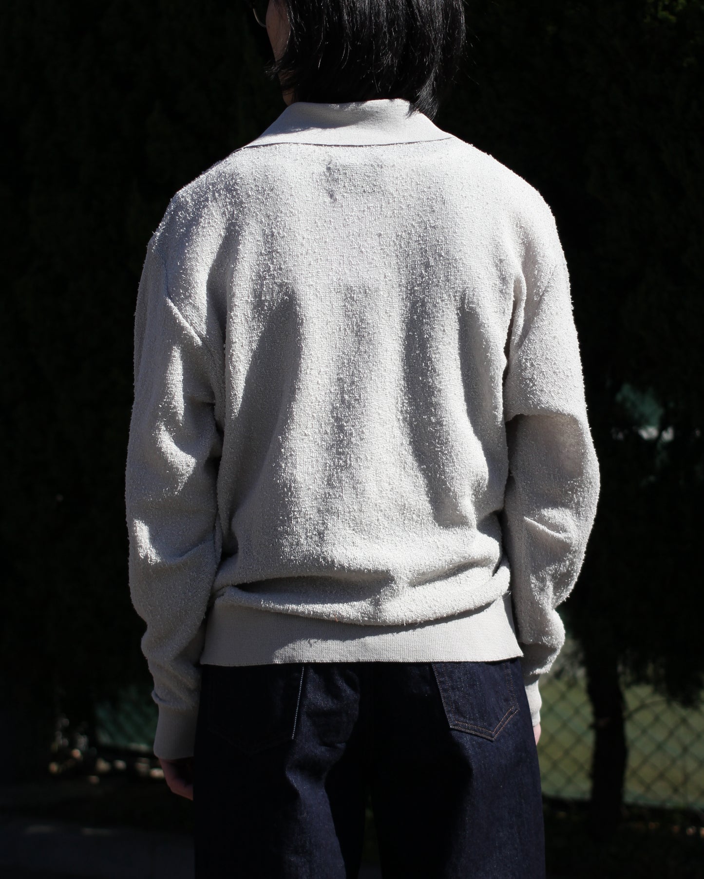 ssstein/SHEER LIGHT KNIT SKIPPER LS "PALE GREY"