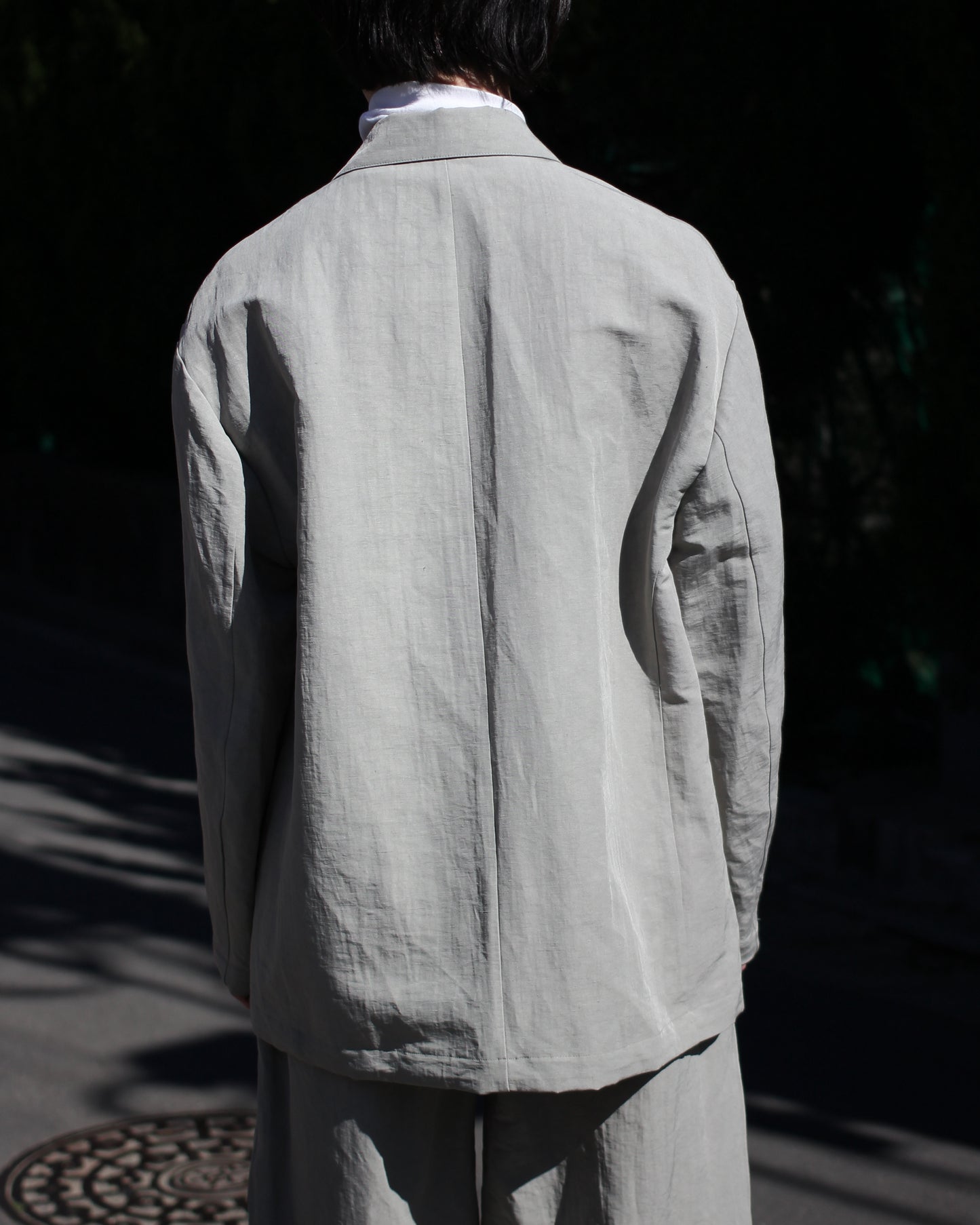 ssstein/LI/NY POPLIN SINGLE BREASTED JACKET "BEIGE GREY"