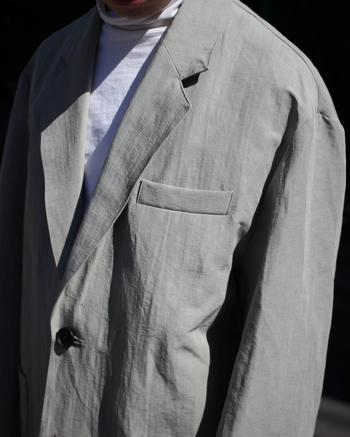 ssstein/LI/NY POPLIN SINGLE BREASTED JACKET "BEIGE GREY"