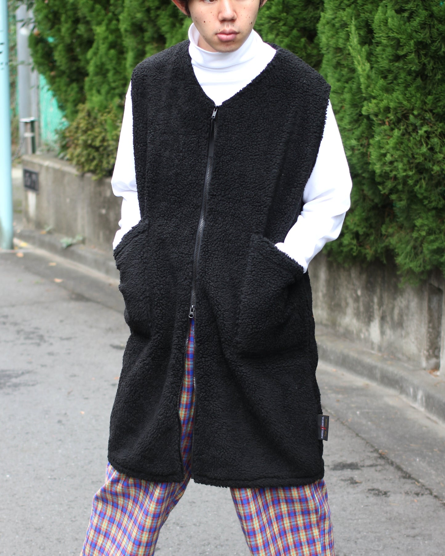 FARFIELD (ファーフィールド) / LONG VEST "Black"