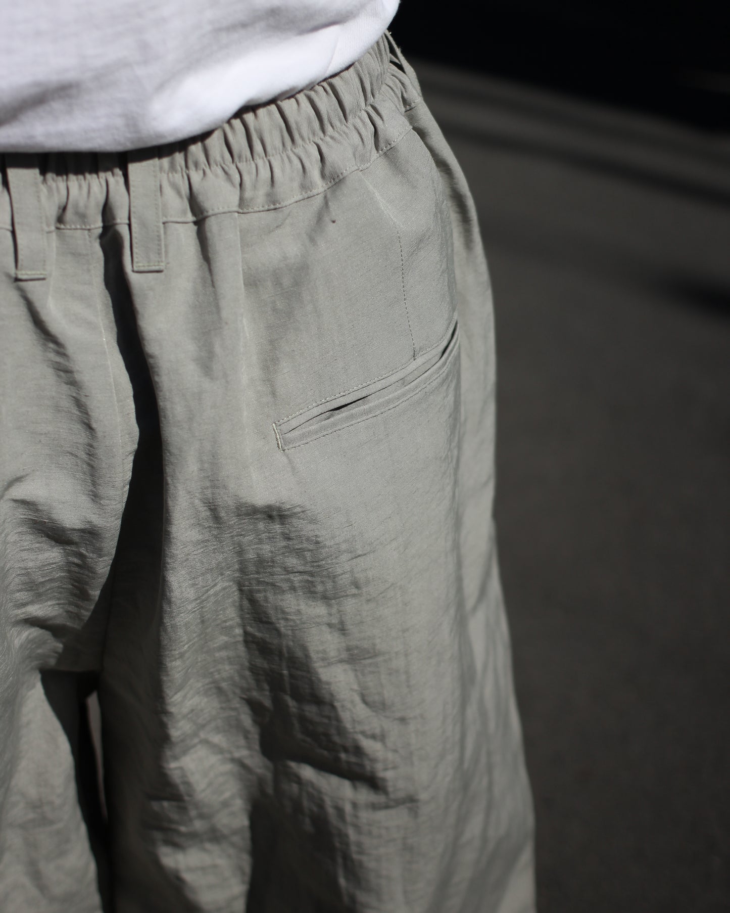 ssstein/LI/NY POPLIN WIDE EASY TROUSERS "BEIGE GREY"