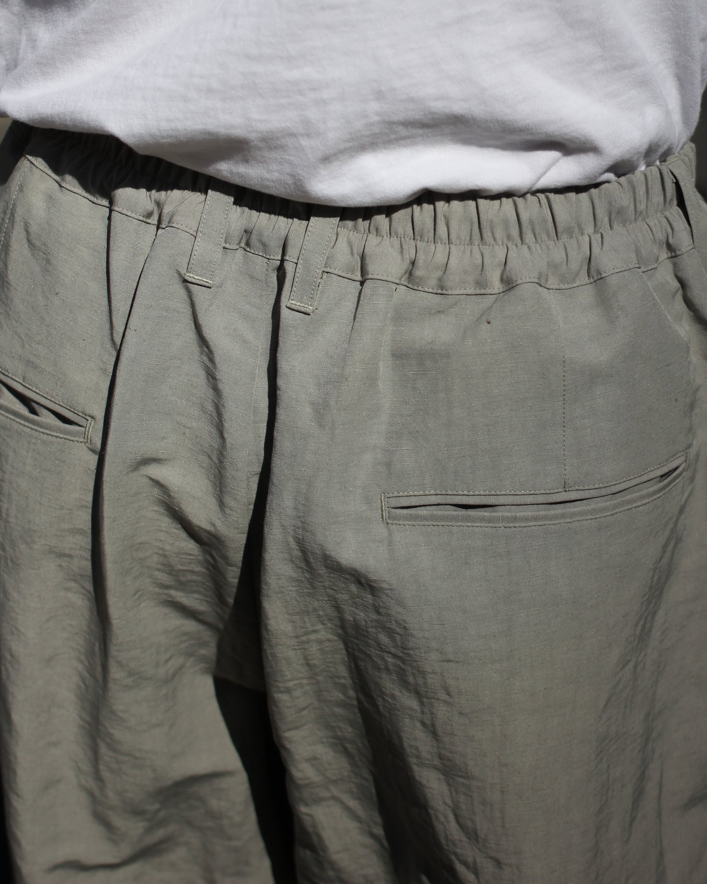 ssstein/LI/NY POPLIN WIDE EASY TROUSERS "BEIGE GREY"