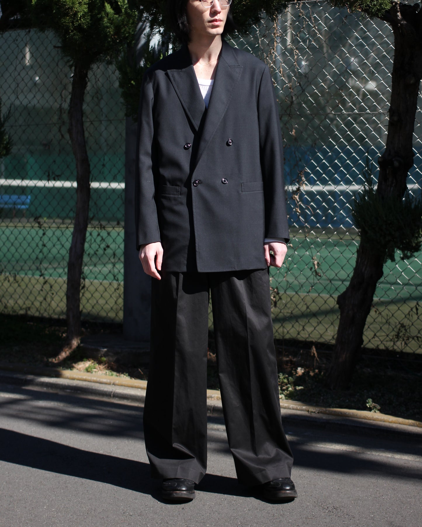 ULTERIOR / SUPER FINE WOOL TROPICAL DB JKT “SHADE BLACK”