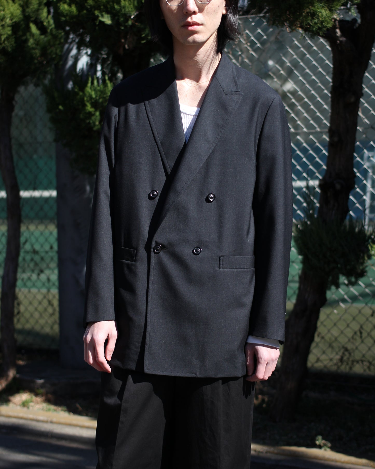 ULTERIOR / SUPER FINE WOOL TROPICAL DB JKT “SHADE BLACK”