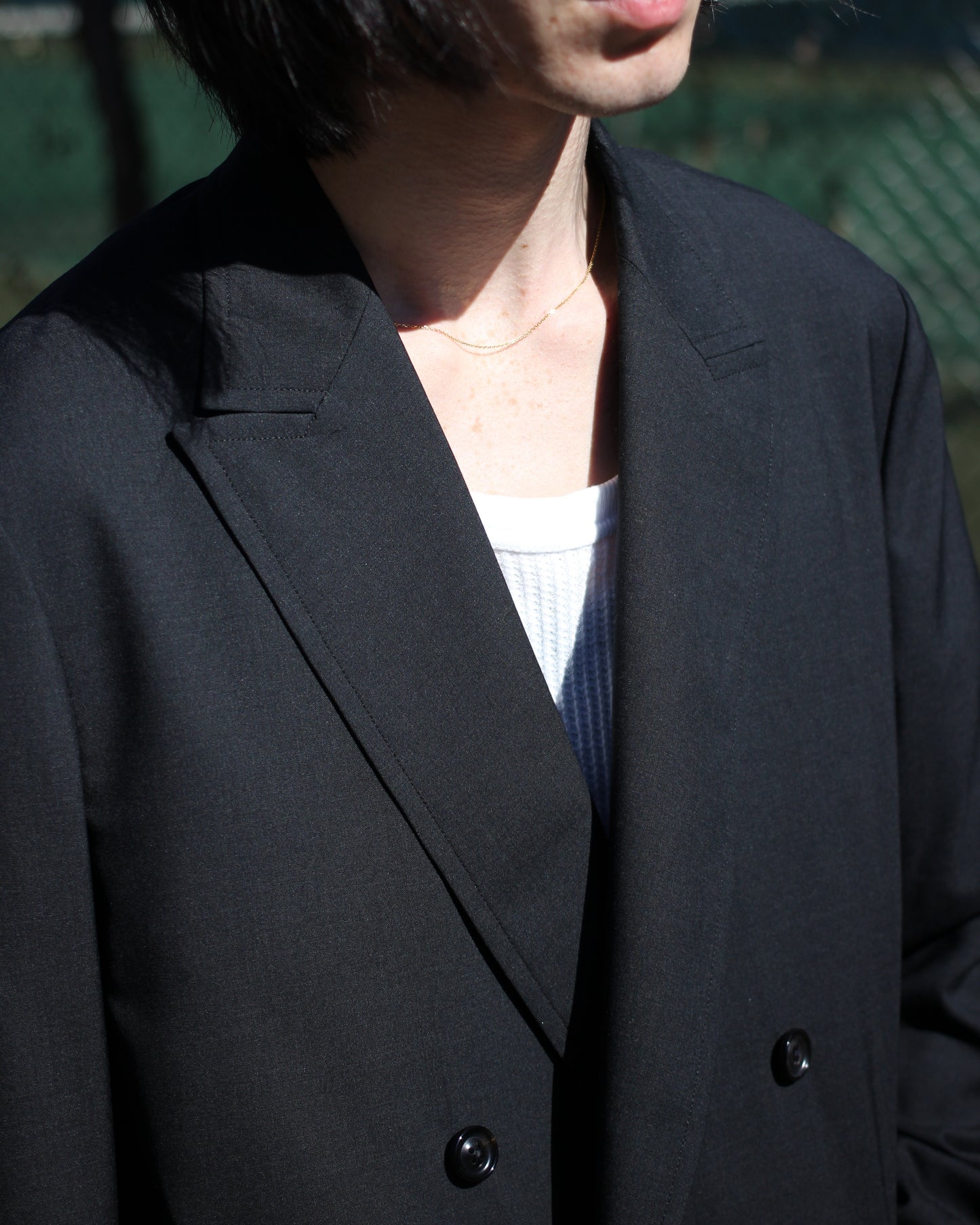ULTERIOR / SUPER FINE WOOL TROPICAL DB JKT “SHADE BLACK”