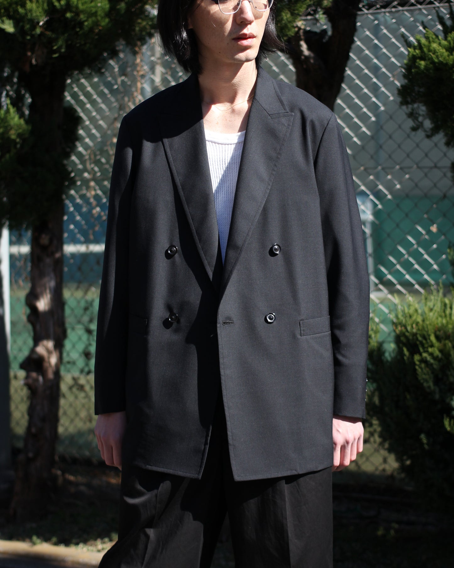 ULTERIOR / SUPER FINE WOOL TROPICAL DB JKT “SHADE BLACK”