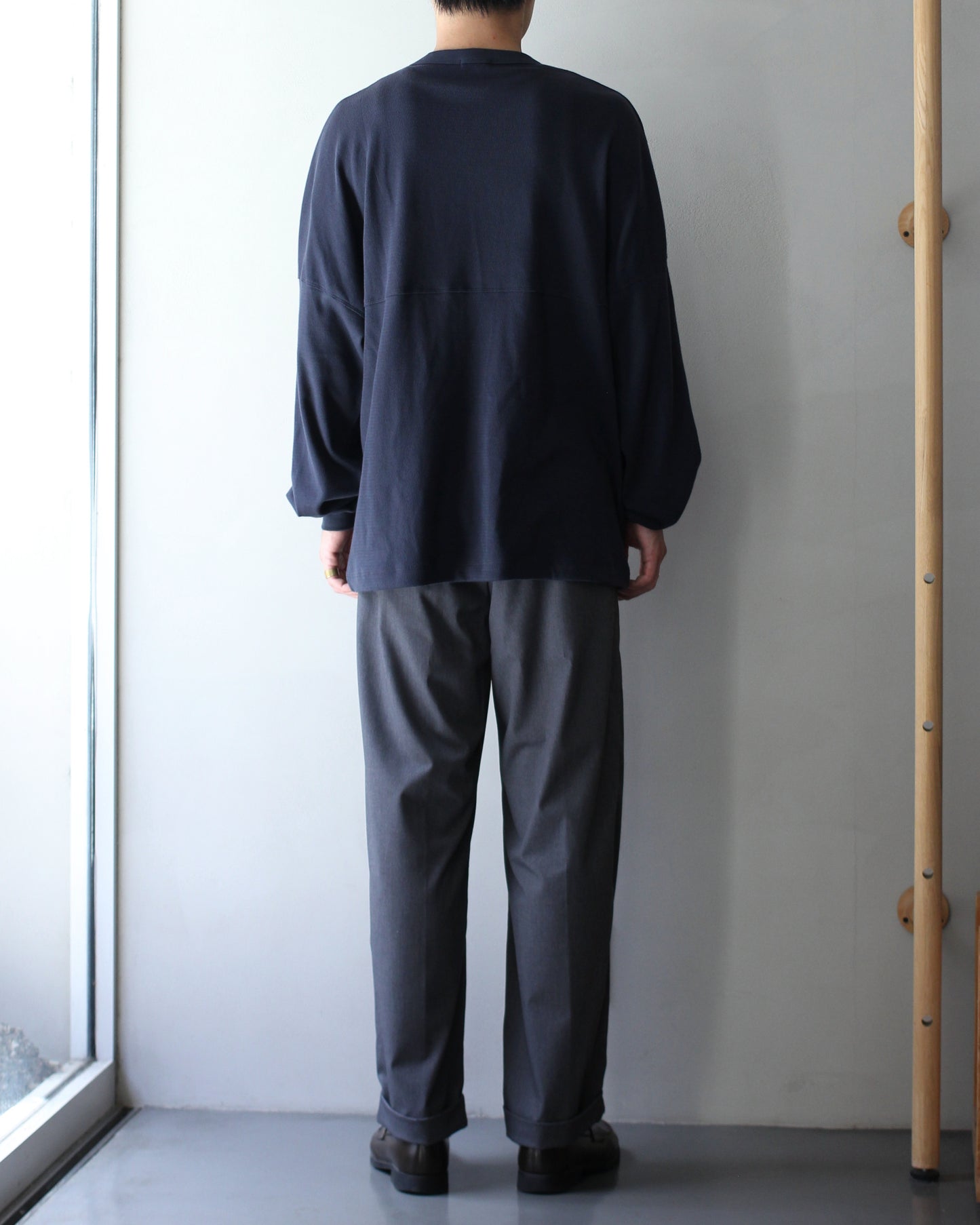 ULTERIOR / C/CASH HONEYCOMB FOOTBALL TEE"BLUE GREY"