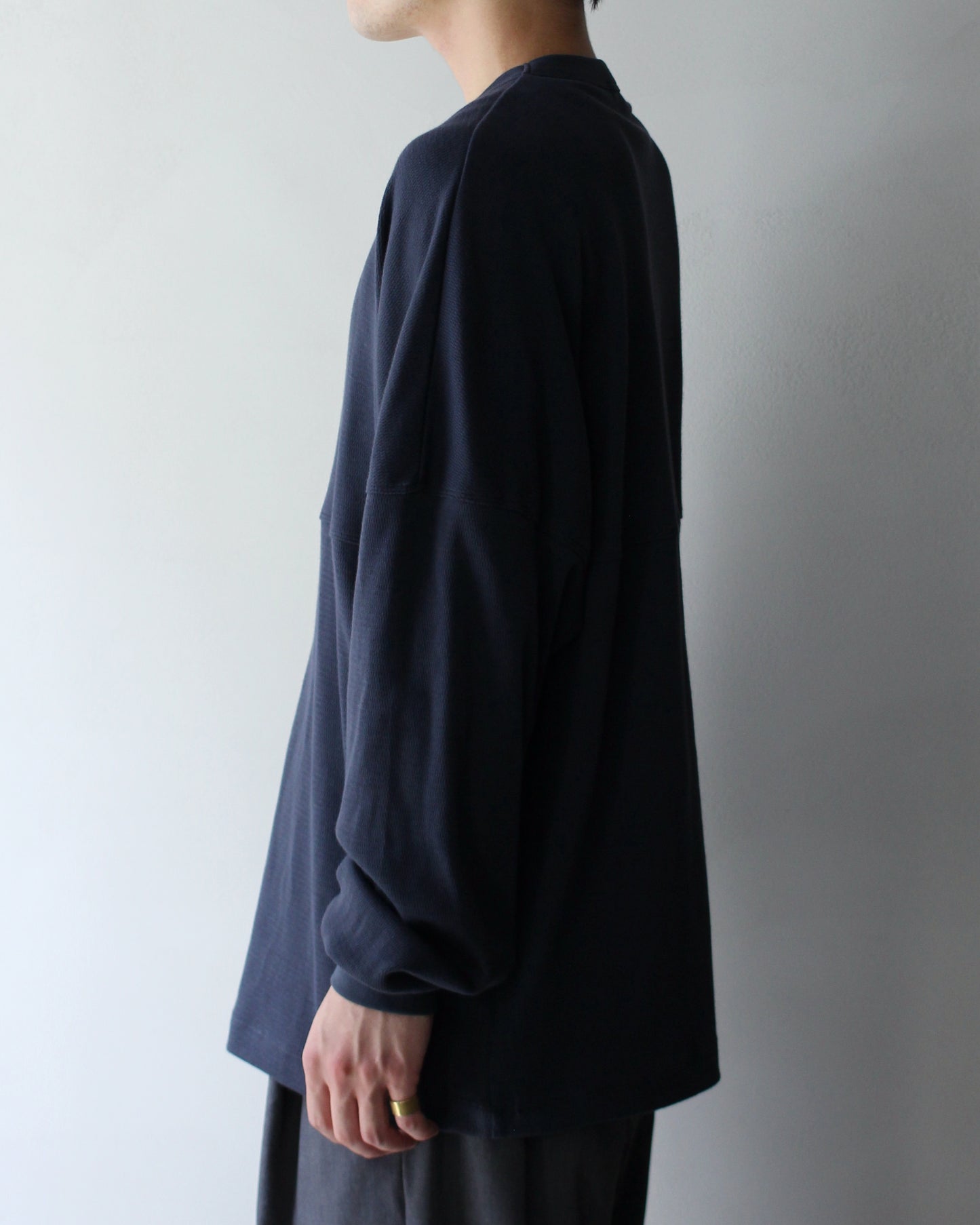 ULTERIOR / C/CASH HONEYCOMB FOOTBALL TEE"BLUE GREY"