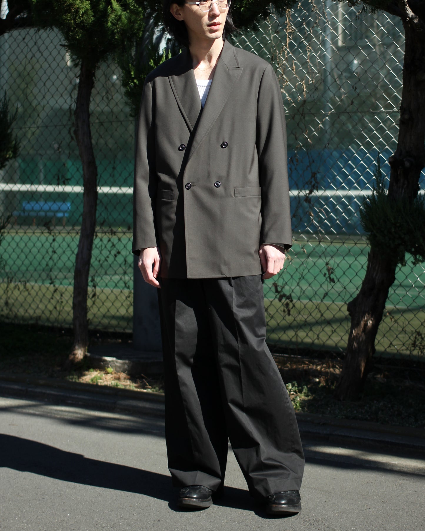 ULTERIOR / SUPER FINE WOOL TROPICAL DB JKT “ROAST BROWN”