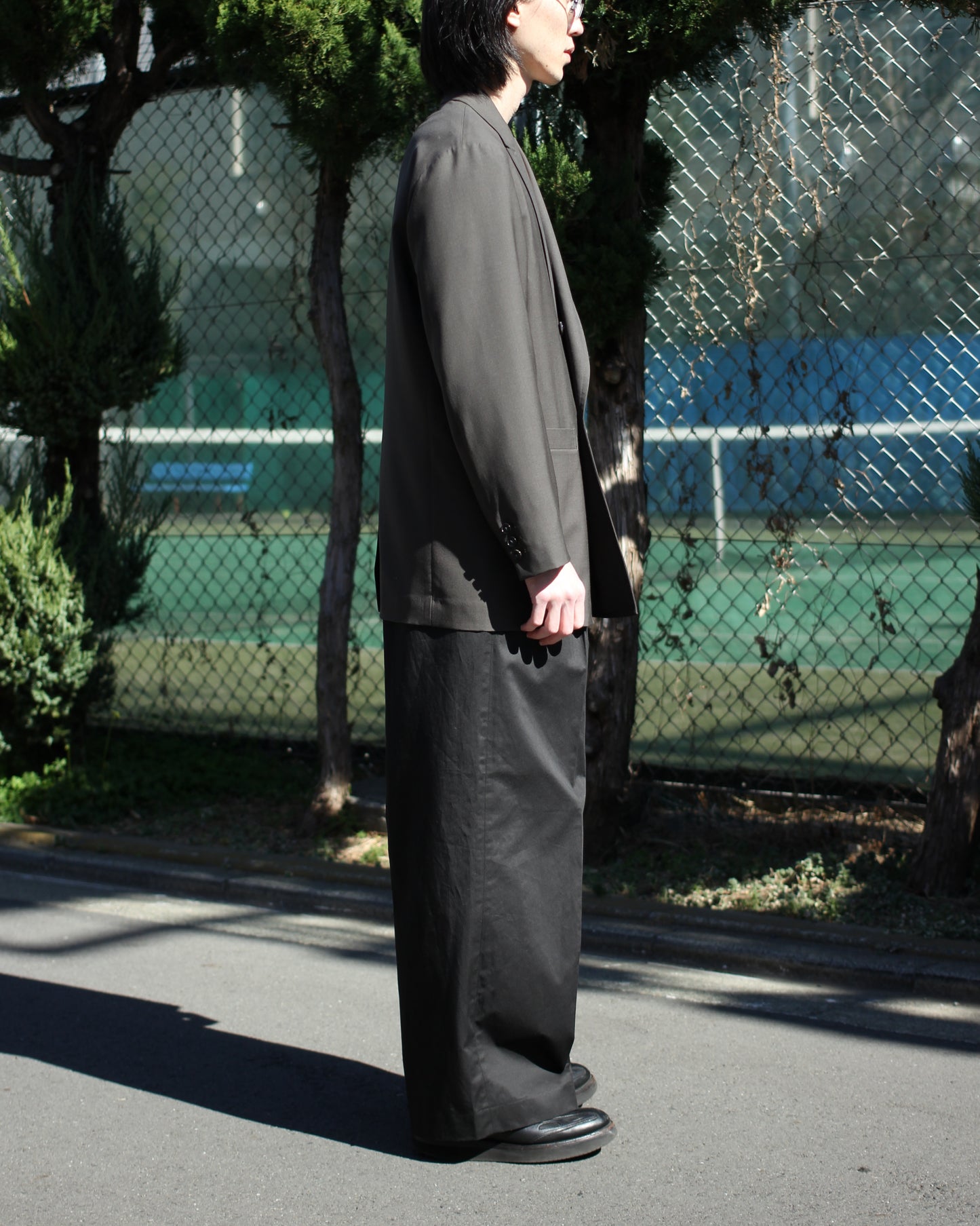 ULTERIOR / SUPER FINE WOOL TROPICAL DB JKT “ROAST BROWN”