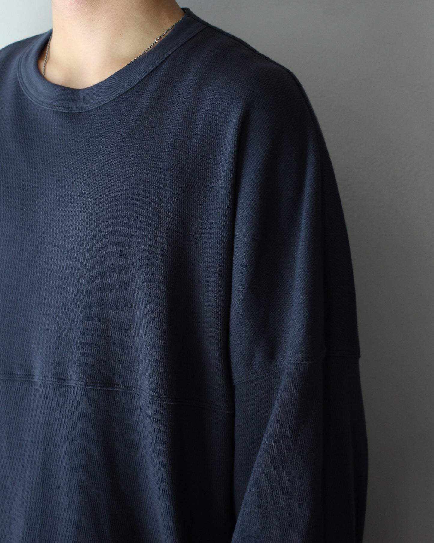 ULTERIOR / C/CASH HONEYCOMB FOOTBALL TEE"BLUE GREY"