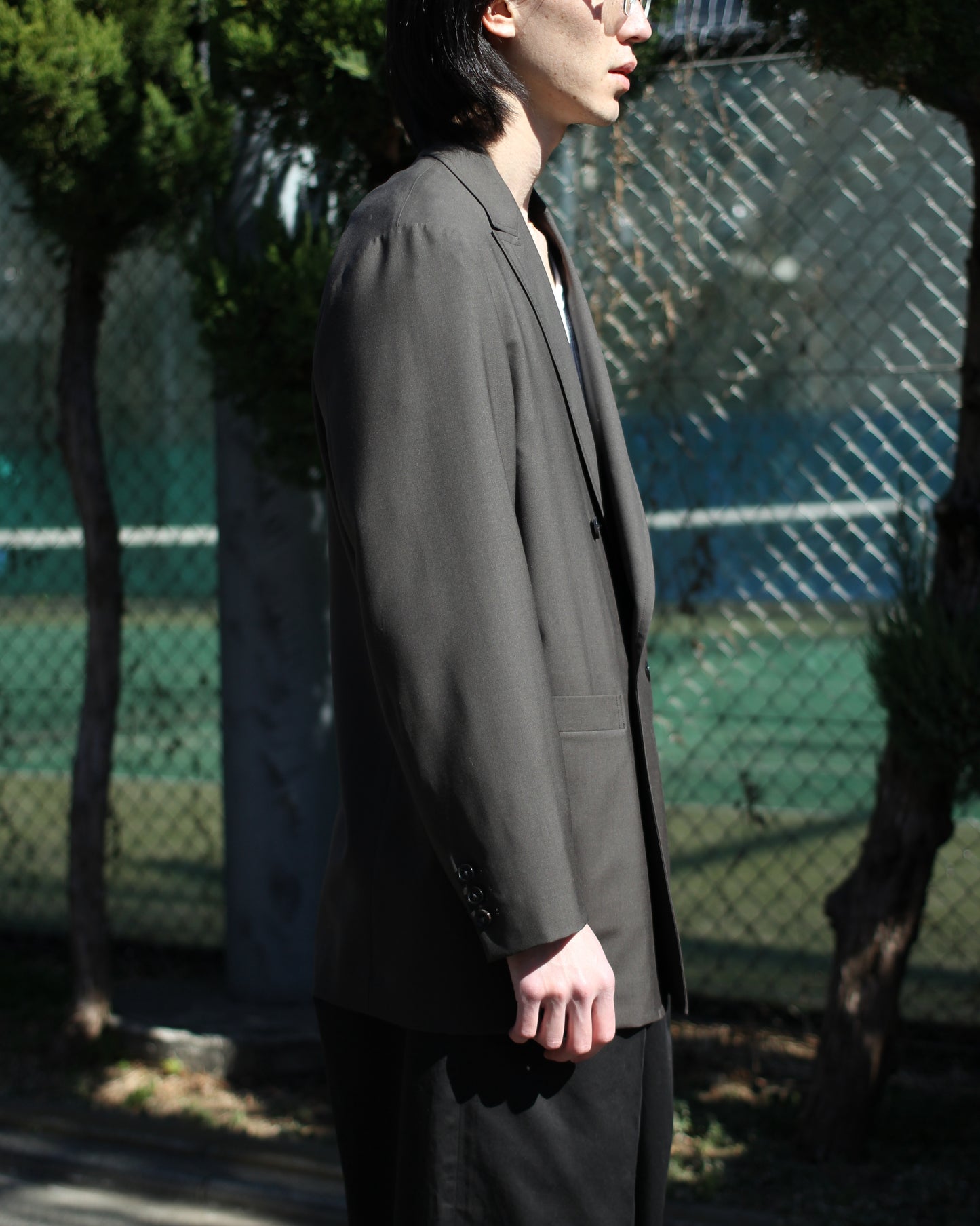 ULTERIOR / SUPER FINE WOOL TROPICAL DB JKT “ROAST BROWN”