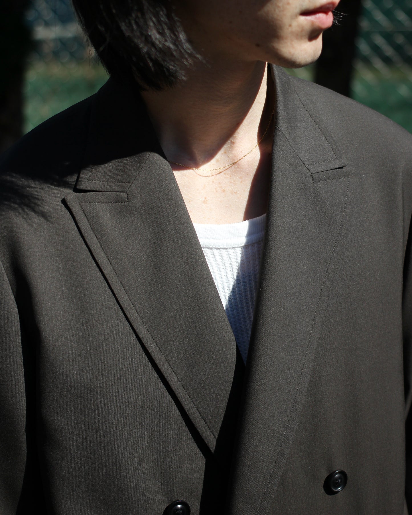ULTERIOR / SUPER FINE WOOL TROPICAL DB JKT “ROAST BROWN”