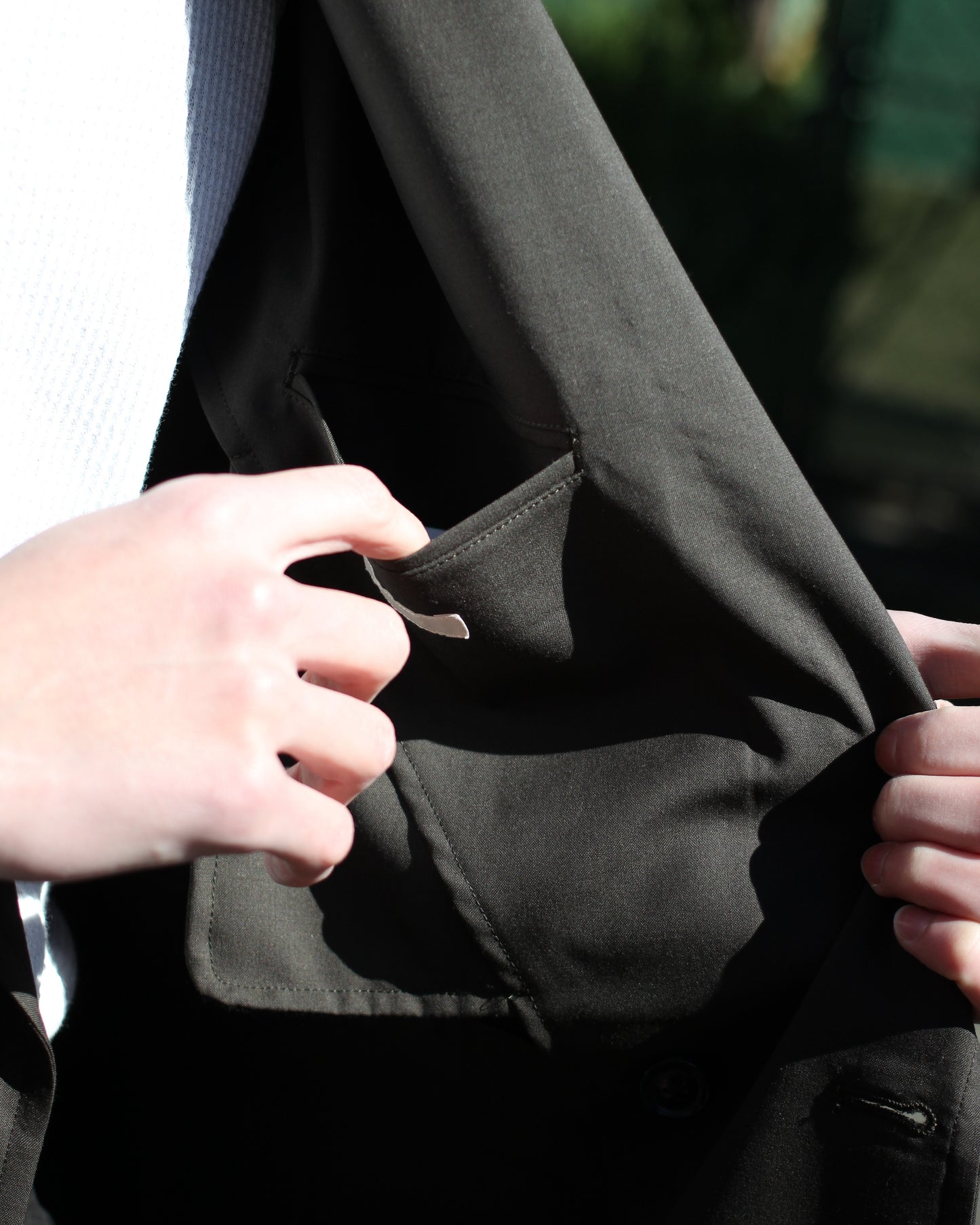 ULTERIOR / SUPER FINE WOOL TROPICAL DB JKT “ROAST BROWN”