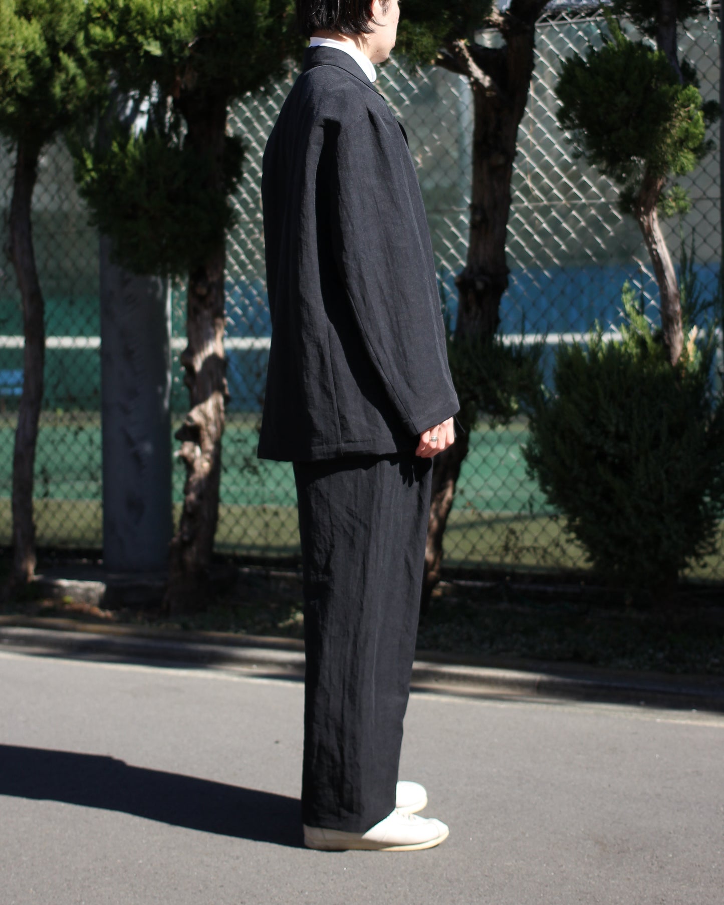 ssstein/LI/NY POPLIN SINGLE BREASTED JACKET "BLACK"