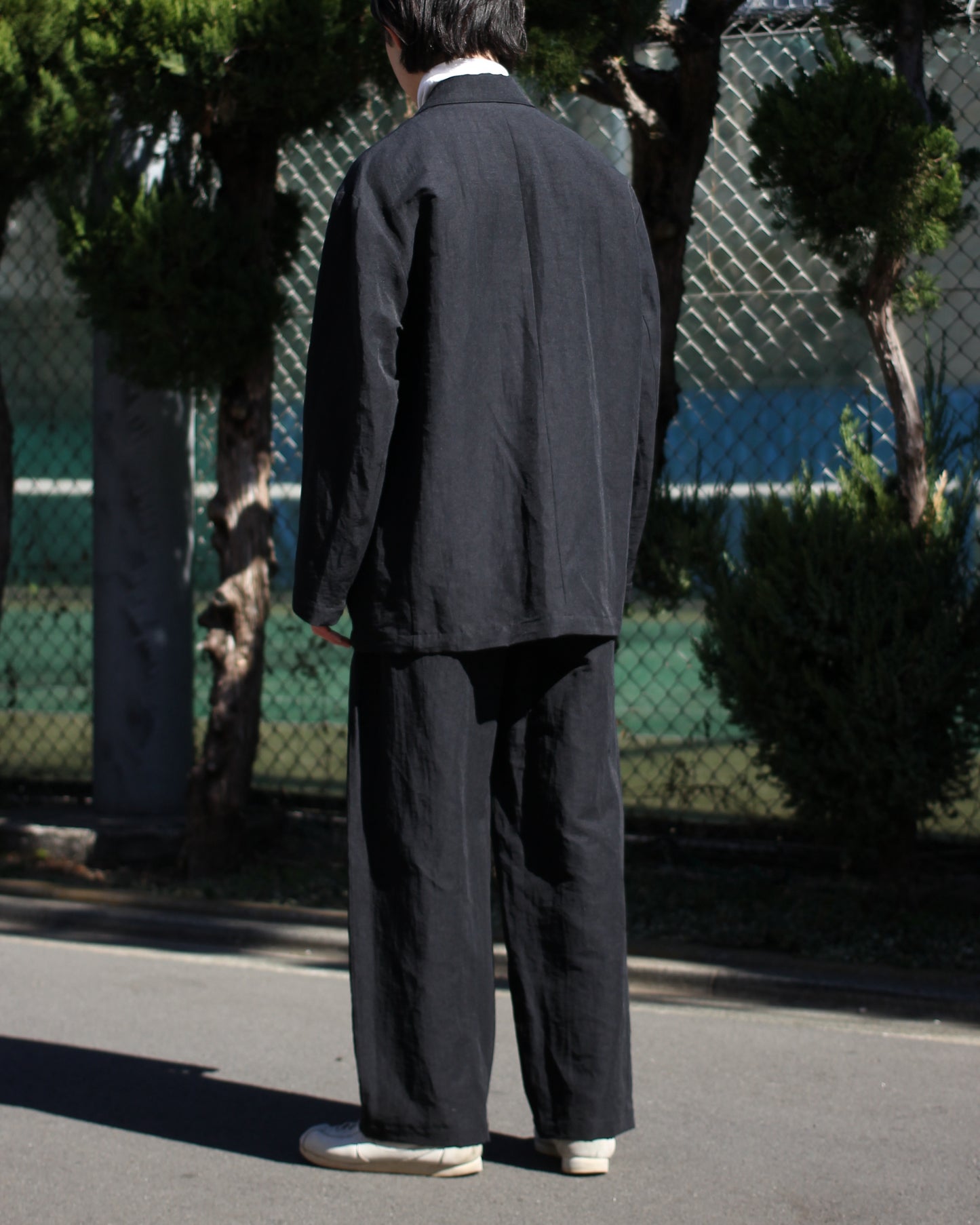 ssstein/LI/NY POPLIN SINGLE BREASTED JACKET "BLACK"