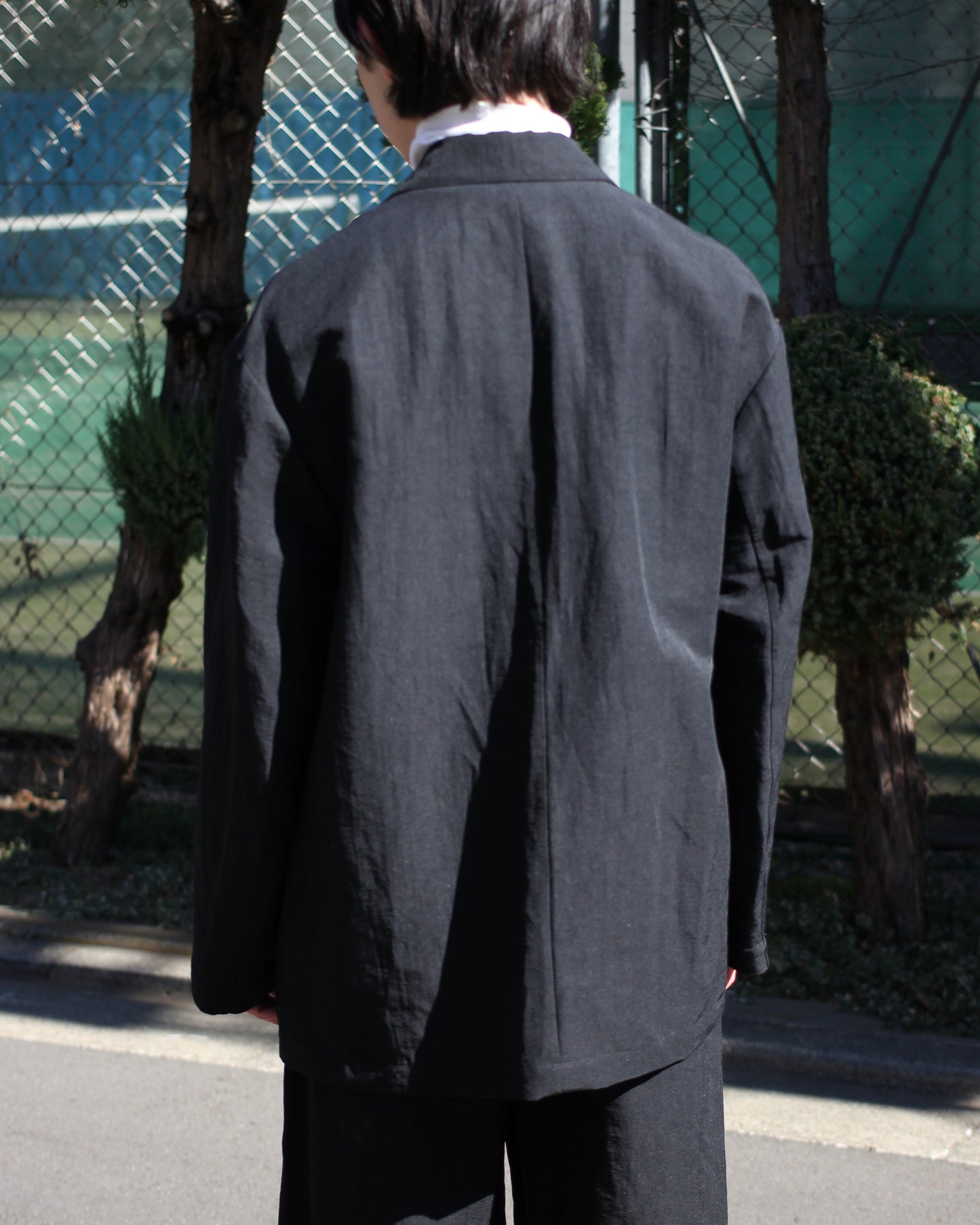 ssstein/LI/NY POPLIN SINGLE BREASTED JACKET "BLACK"