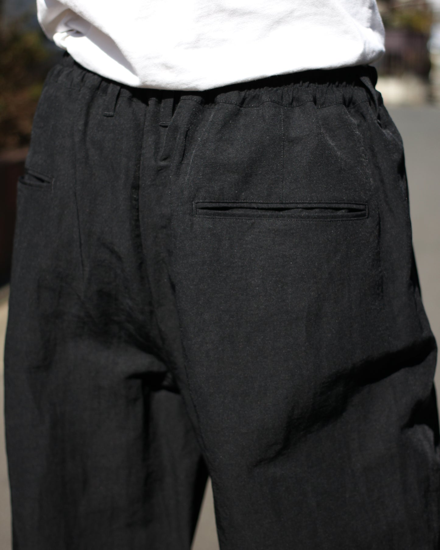 ssstein/LI/NY POPLIN WIDE EASY TROUSERS "BLACK"