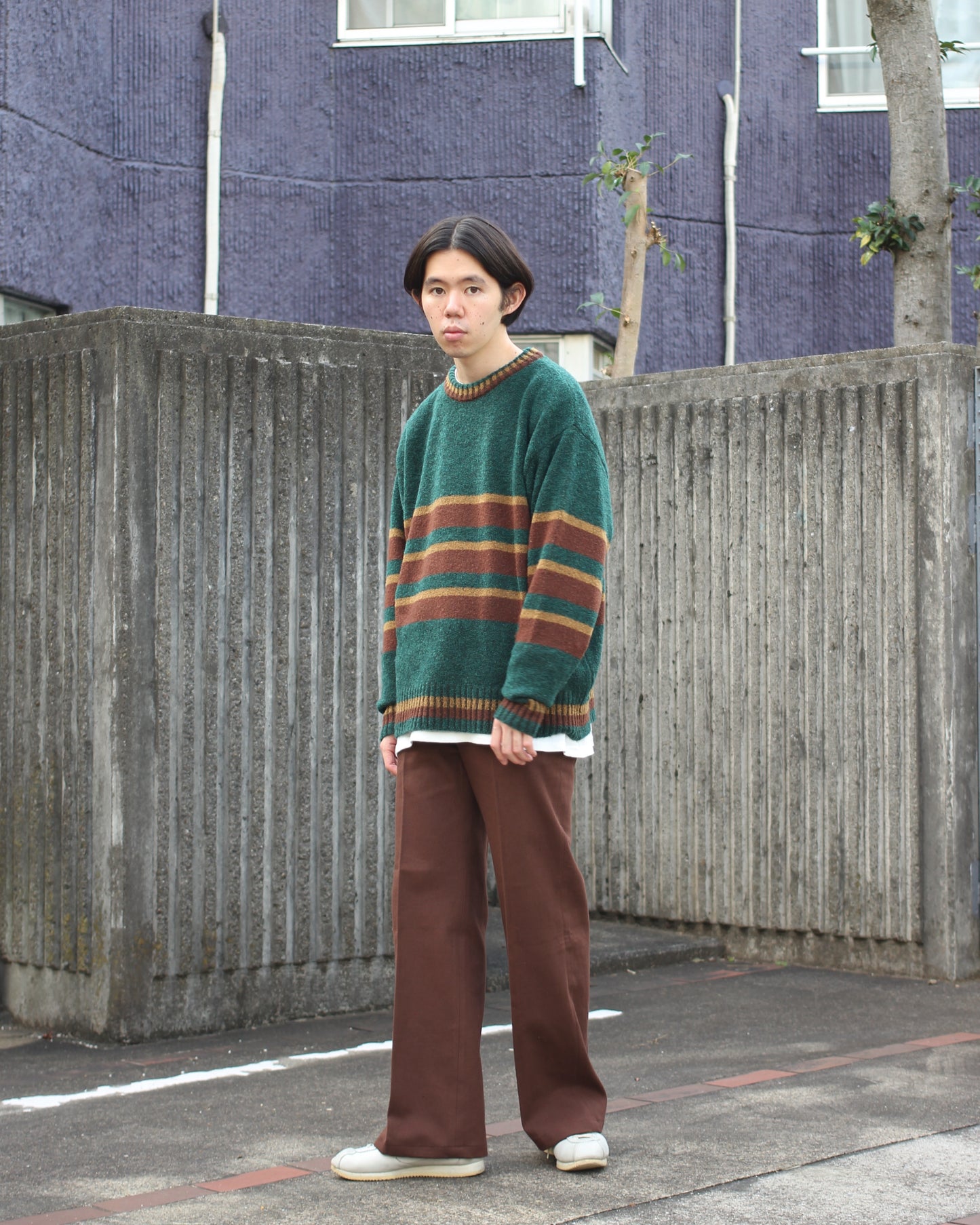 MATSUFUJI/Border Knit "GREEN"