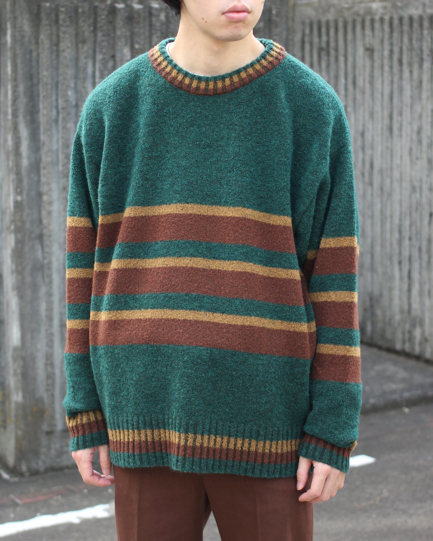 MATSUFUJI/Border Knit "GREEN"