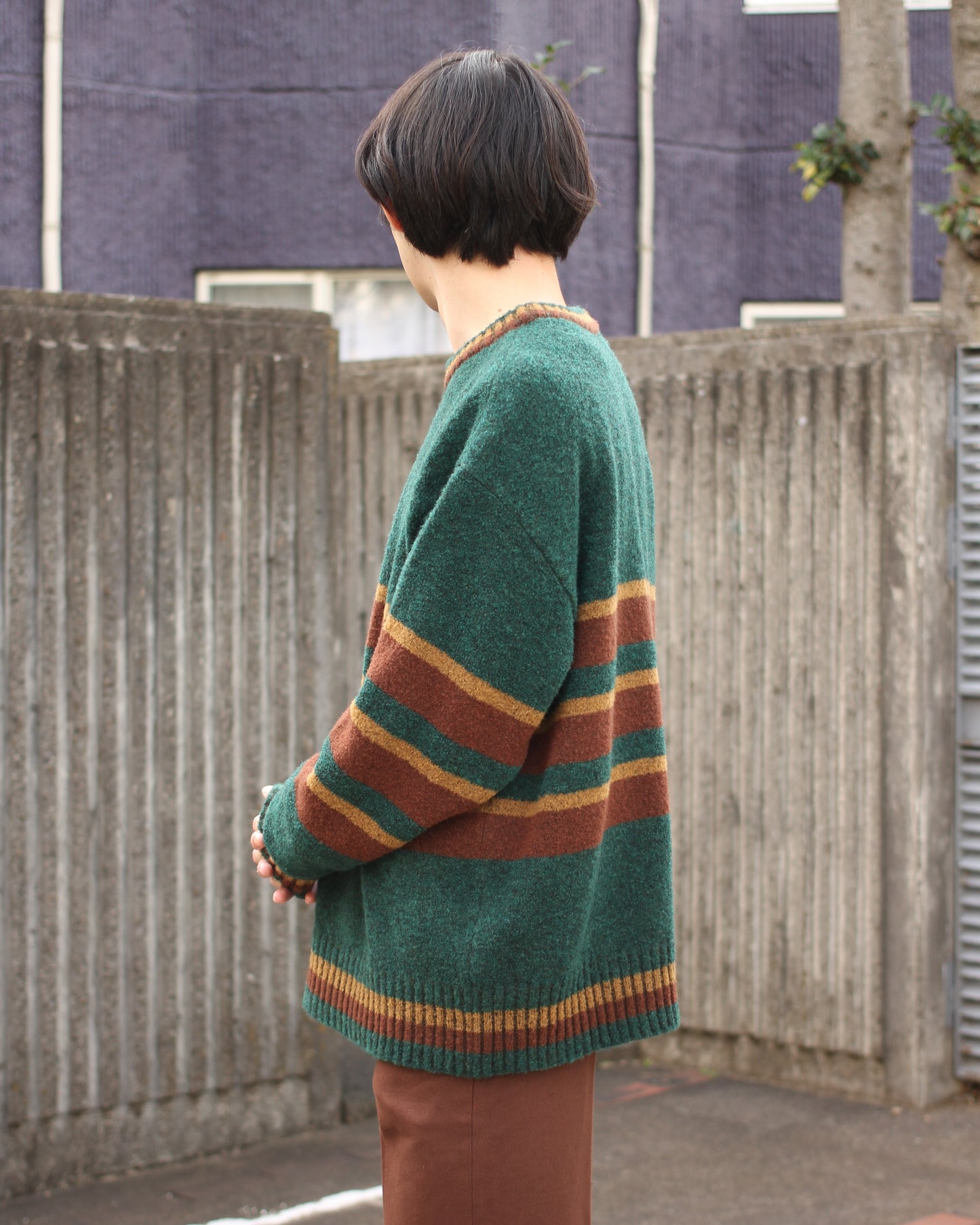 MATSUFUJI/Border Knit "GREEN"