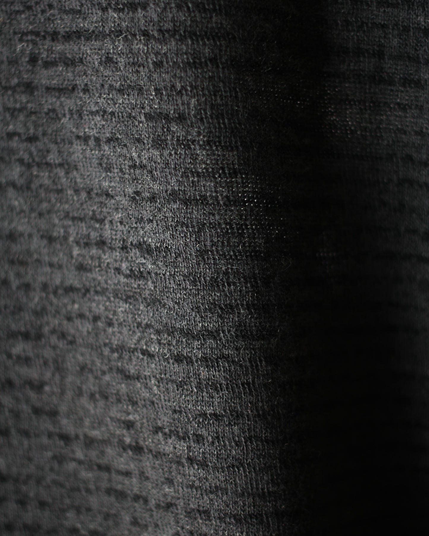 ULTERIOR/SUPER FINE WOOL COTTON CUT-OFF P/O (BORDER STRIPE ) " BLACK×CHARCOAL"