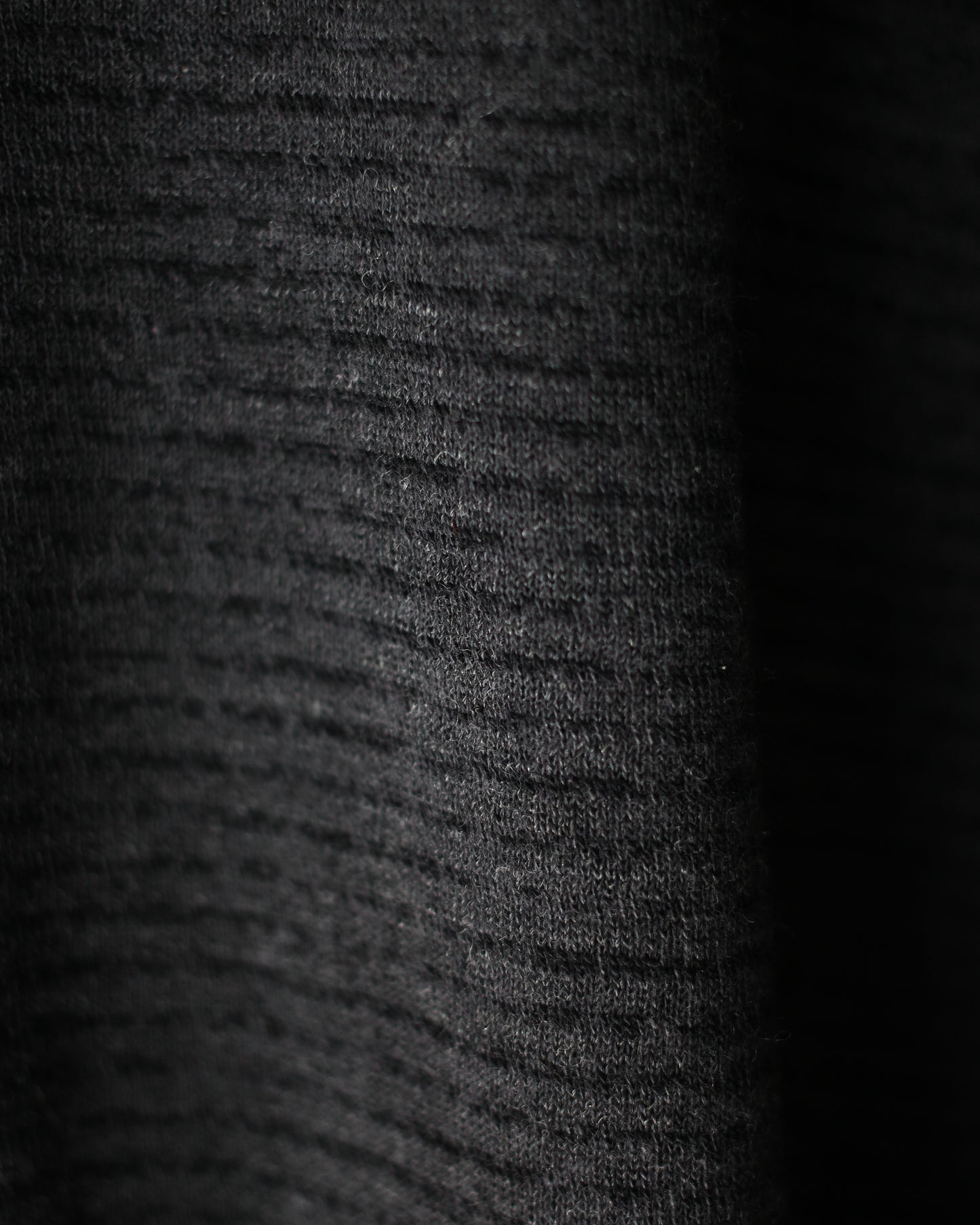 ULTERIOR/SUPER FINE WOOL COTTON TURTLE-NECK TOP (BORDER STRIPE ) " BLACK×CHARCOAL"