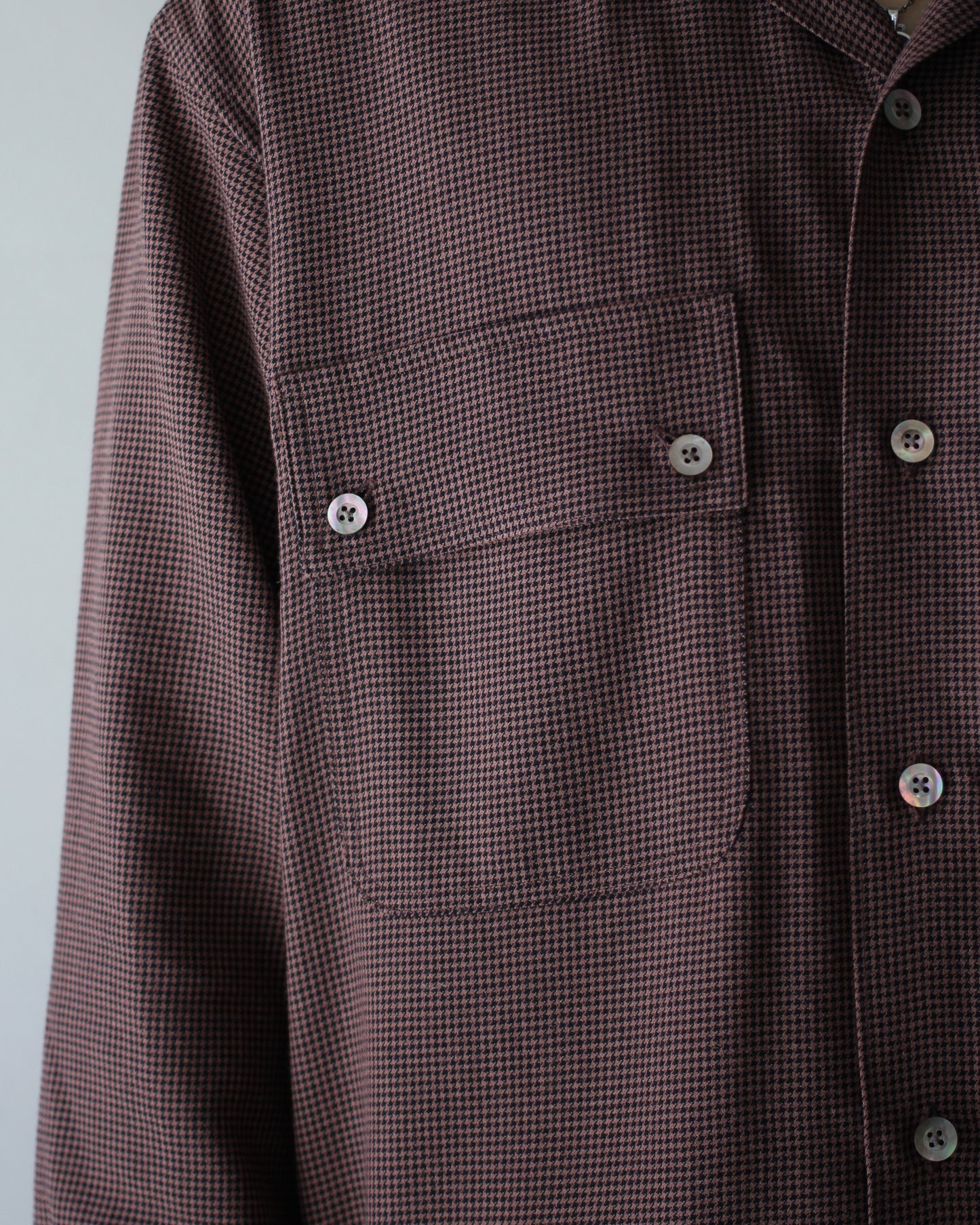 ULTERIOR / RAYON LINEN CHECK W/P SHIRT “BROWN / BLACK”