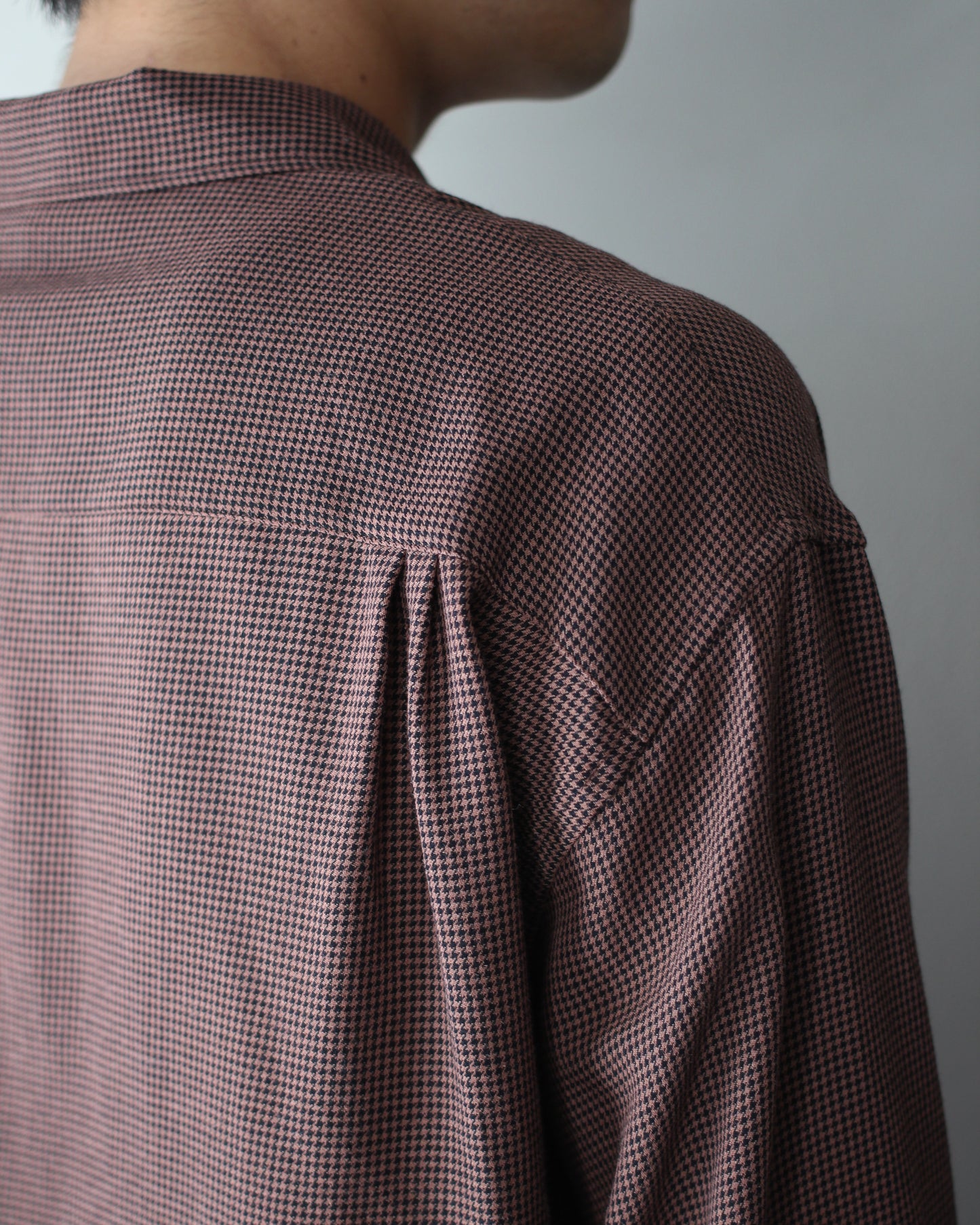 ULTERIOR / RAYON LINEN CHECK W/P SHIRT “BROWN / BLACK”