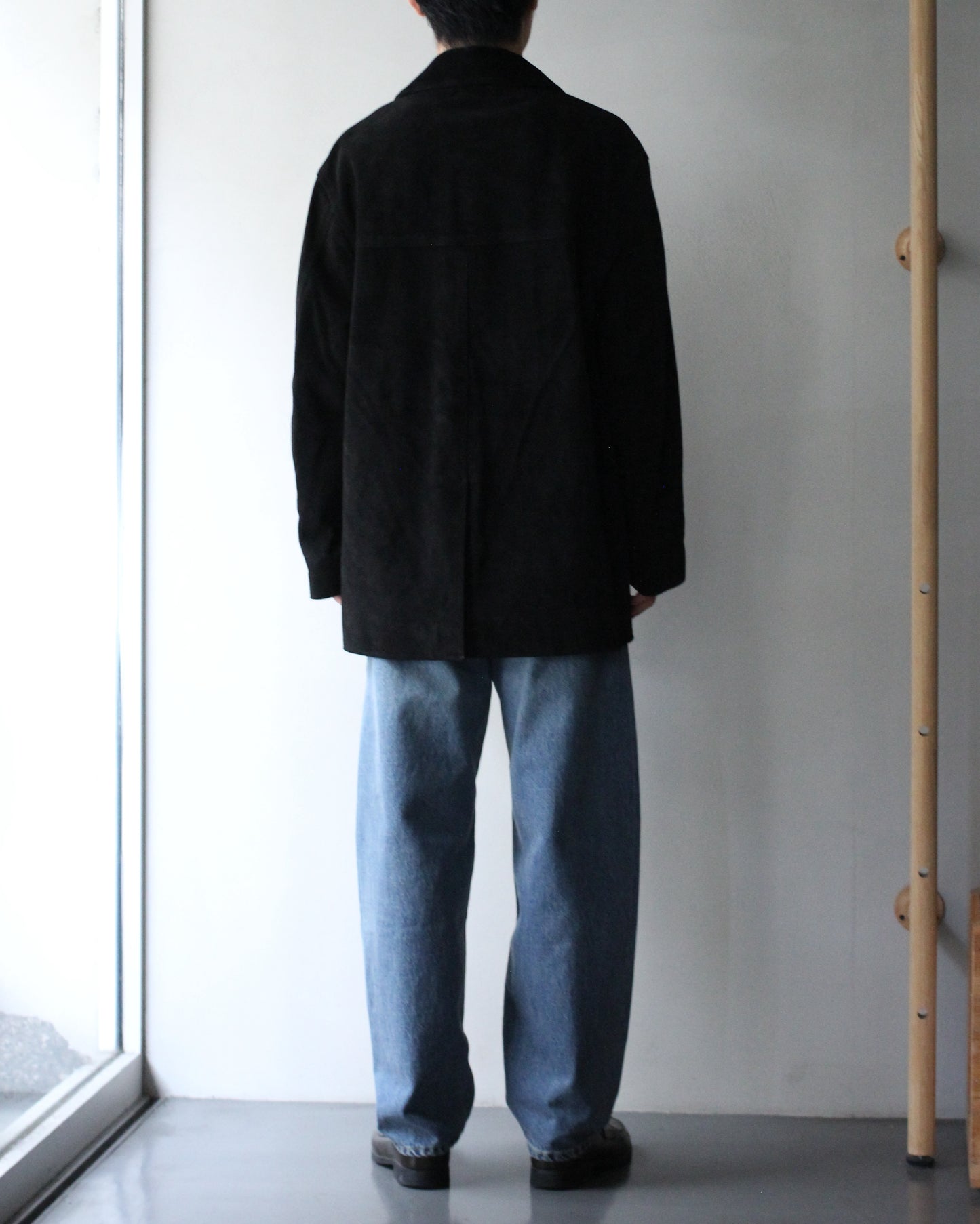 ssstein/COW SUEDE CAR JACKET" BLACK"