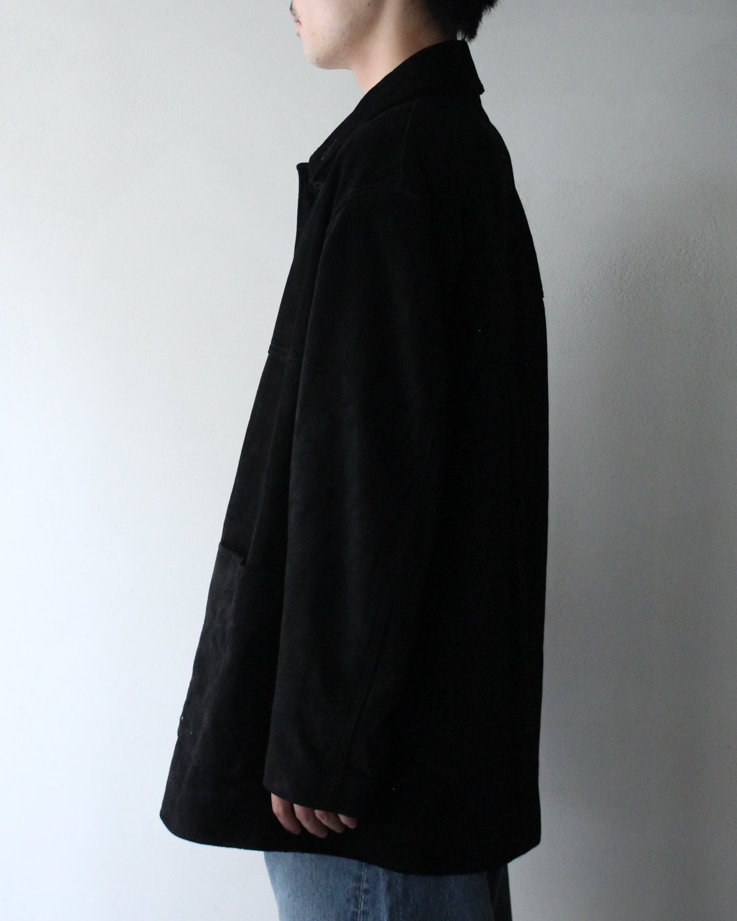 ssstein/COW SUEDE CAR JACKET" BLACK"